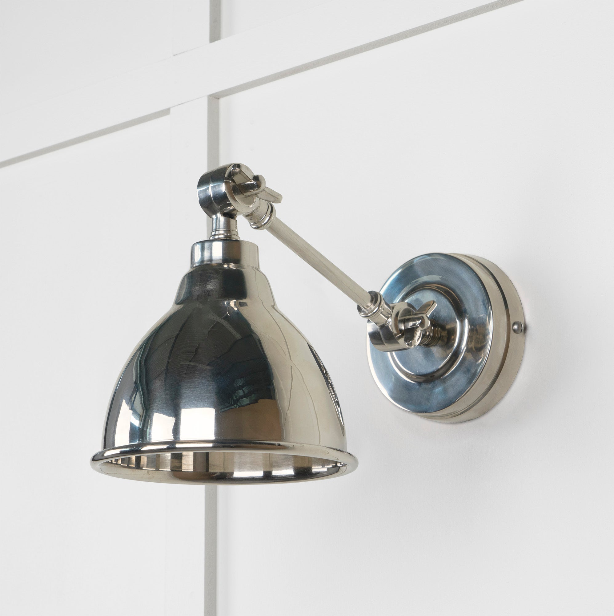 Smooth Nickel Brindley Wall Light | Smooth Nickel Bare - From the Anvil - EB London