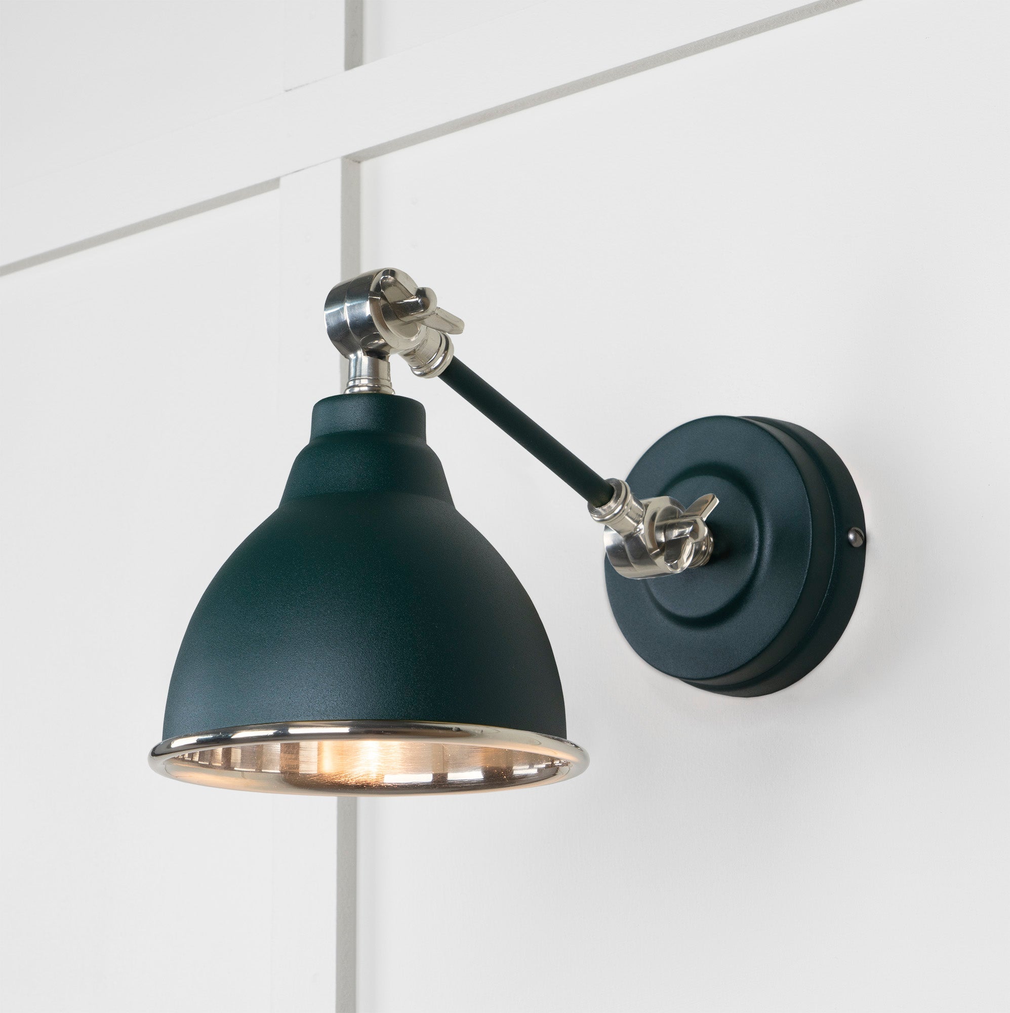 Smooth Nickel Brindley Wall Light | Smooth Nickel Dingle - From the Anvil - EB London