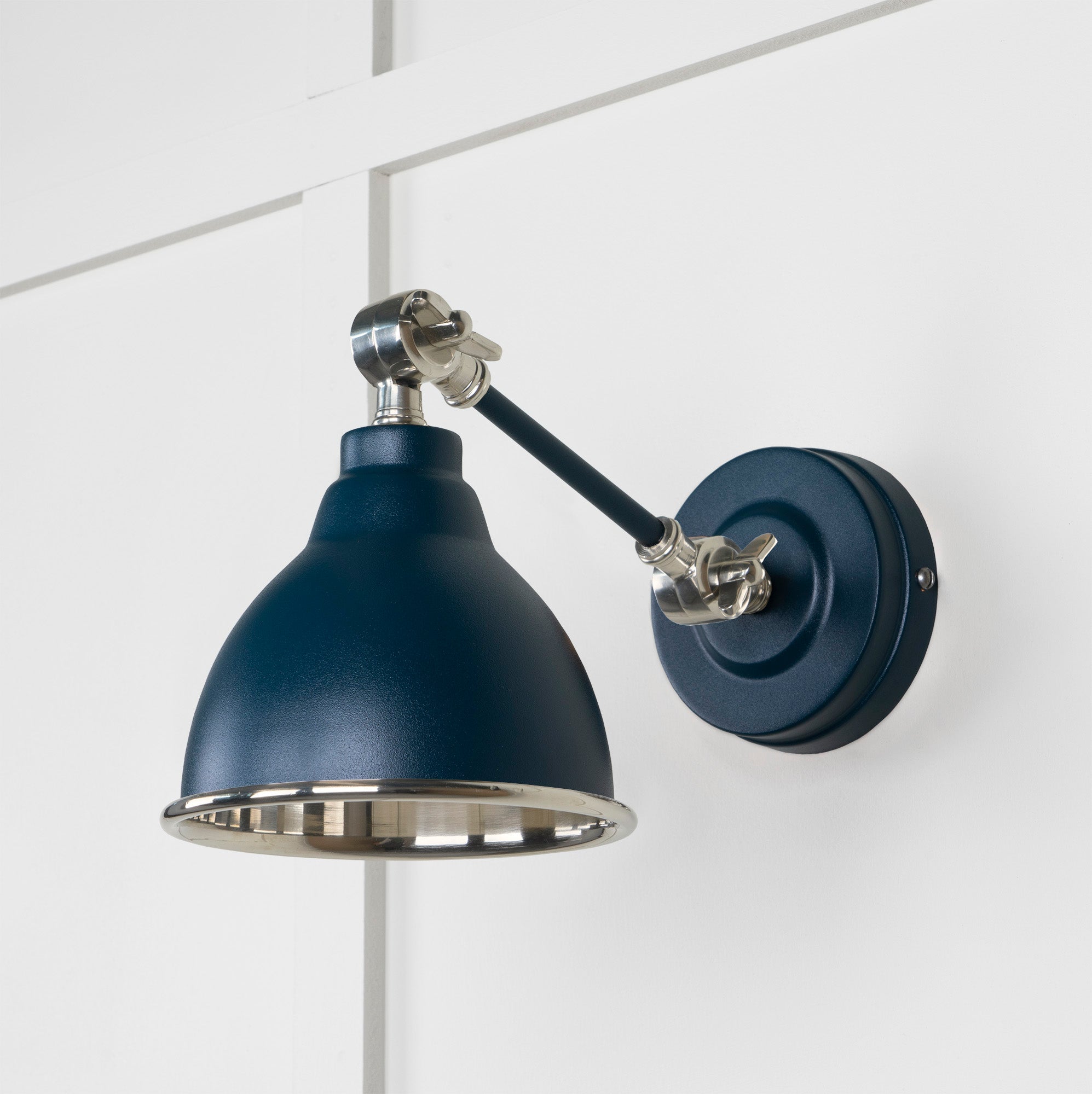 Smooth Nickel Brindley Wall Light | Smooth Nickel Dusk - From the Anvil - EB London