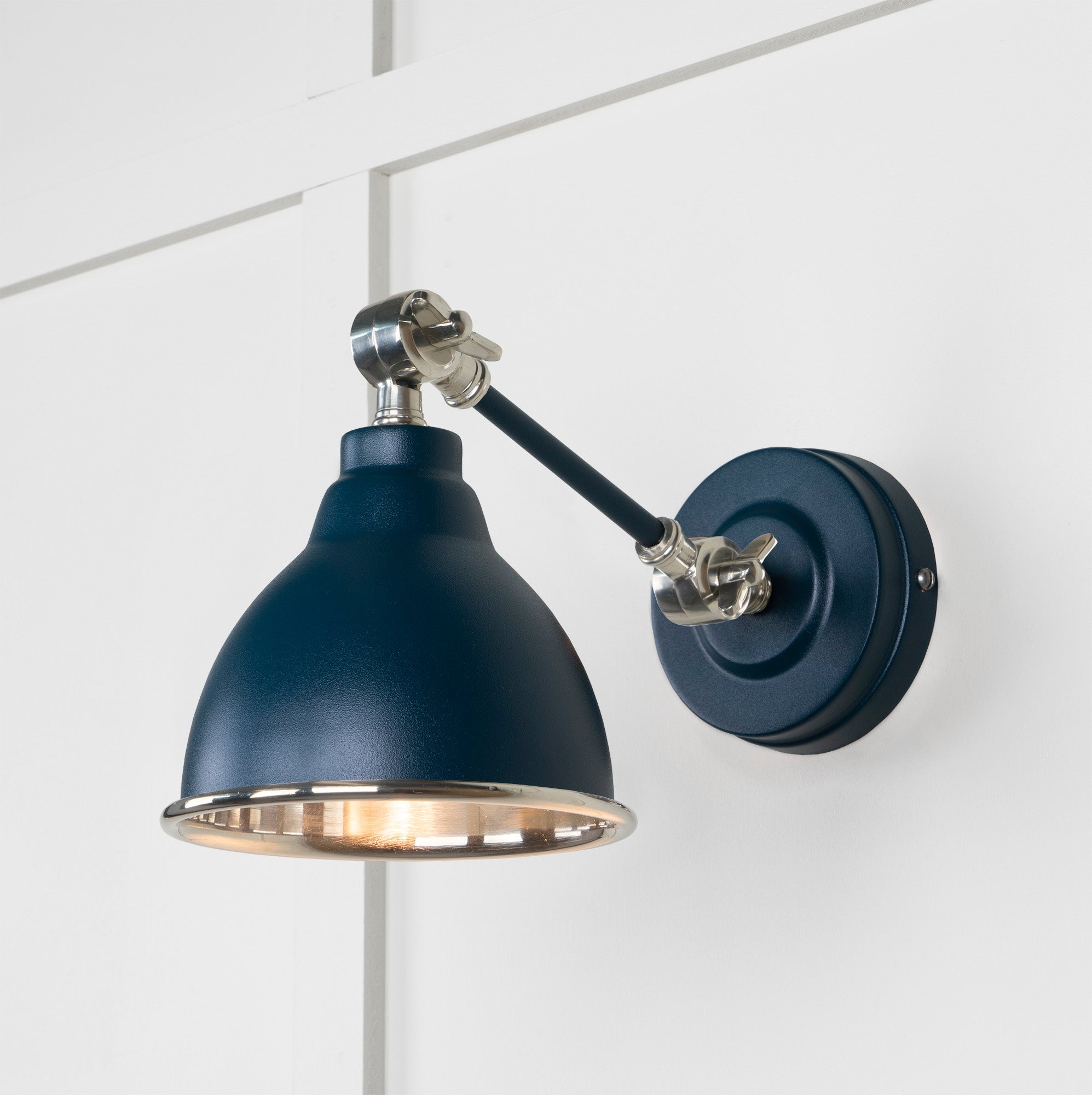 Smooth Nickel Brindley Wall Light | Smooth Nickel Dusk - From the Anvil - EB London