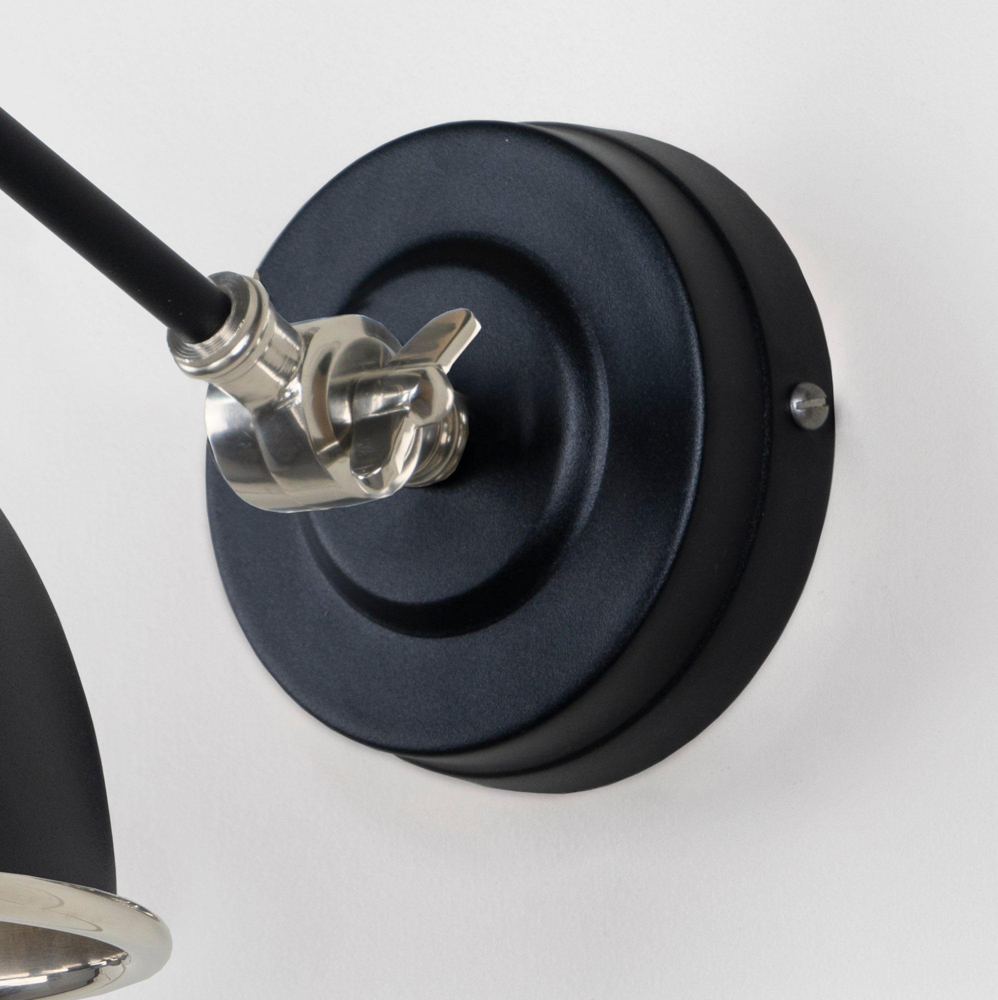 Smooth Nickel Brindley Wall Light | Smooth Nickel Elan Black - From the Anvil - EB London