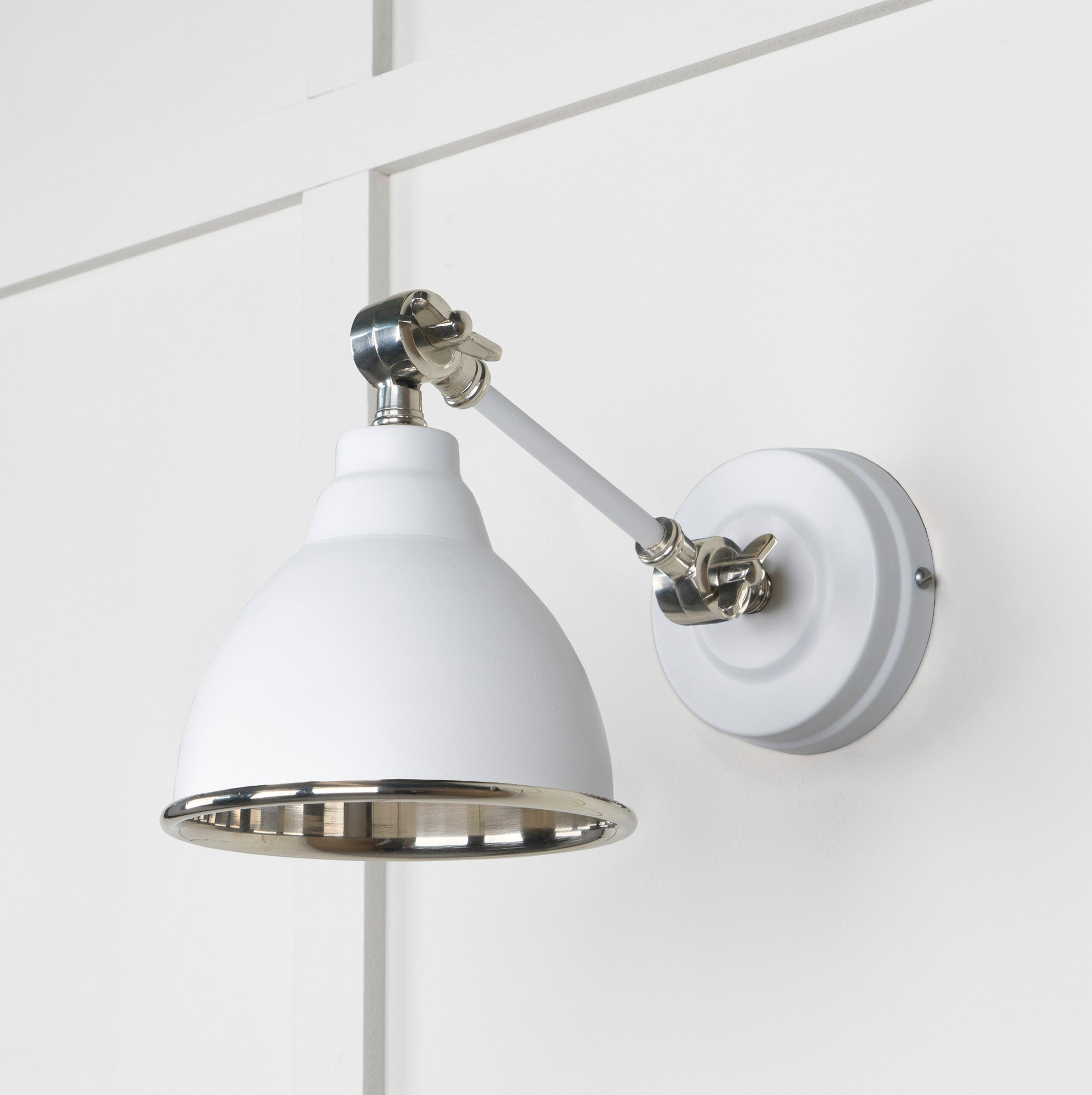 Smooth Nickel Brindley Wall Light | Smooth Nickel Flock - From the Anvil - EB London