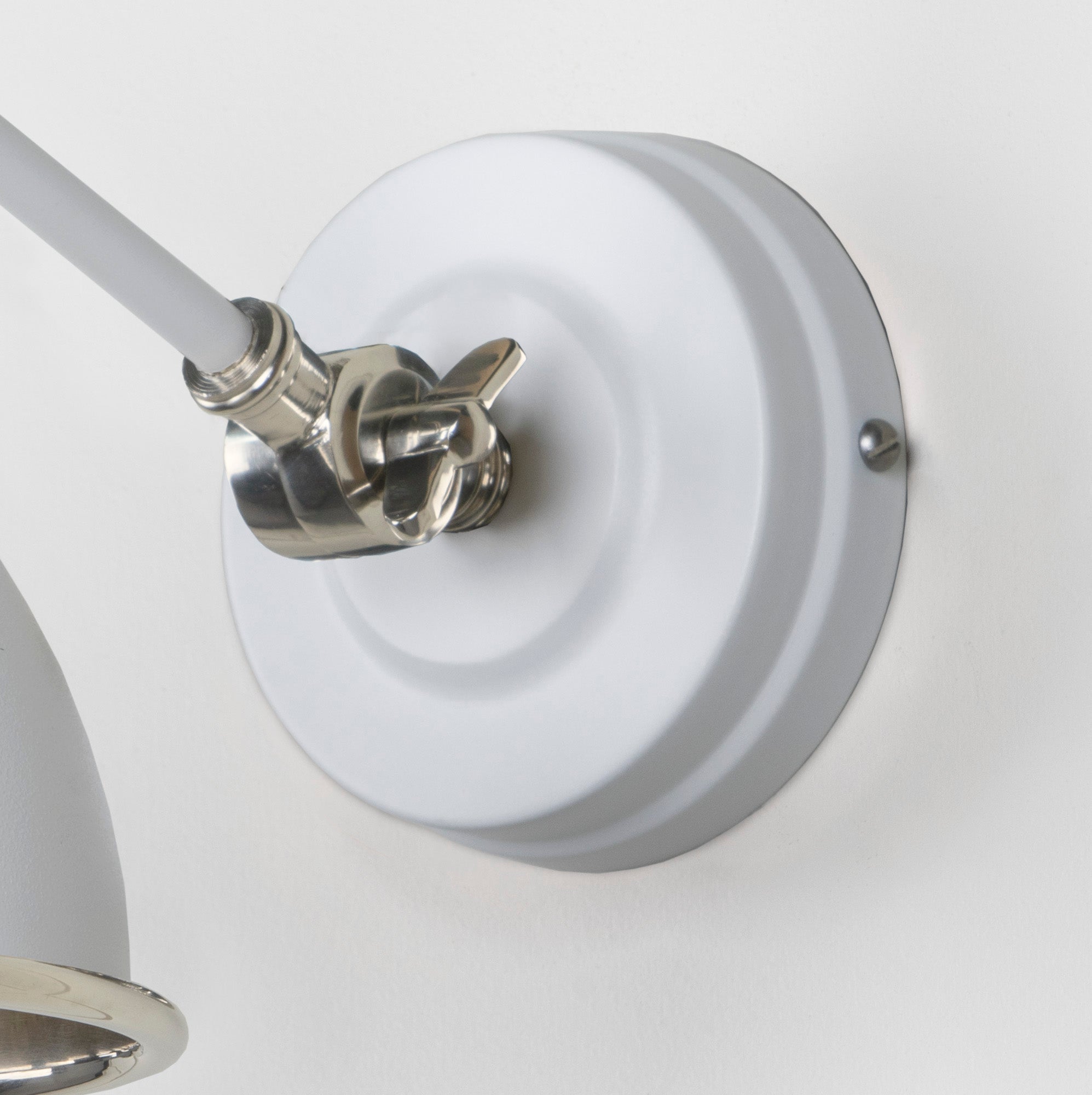 Smooth Nickel Brindley Wall Light | Smooth Nickel Flock - From the Anvil - EB London