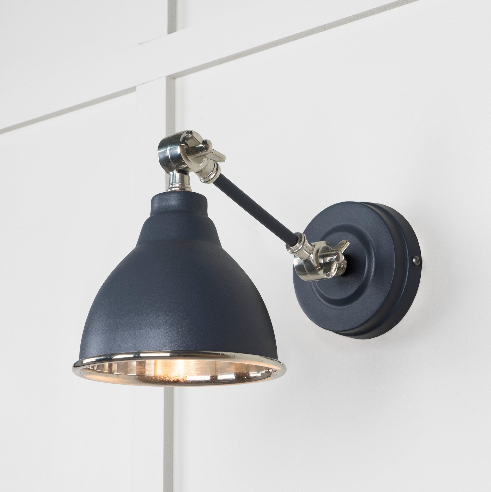 Smooth Nickel Brindley Wall Light | Smooth Nickel Slate - From the Anvil - EB London