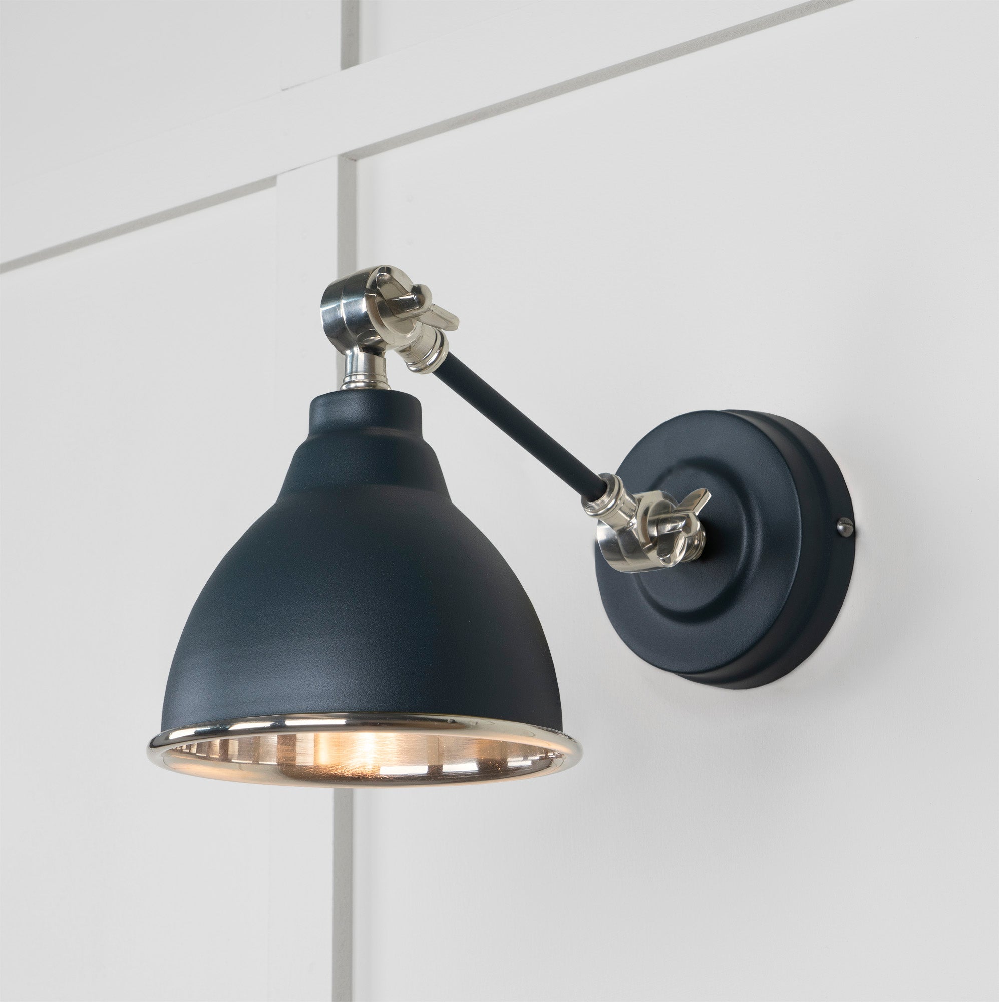 Smooth Nickel Brindley Wall Light | Smooth Nickel Soot - From the Anvil - EB London