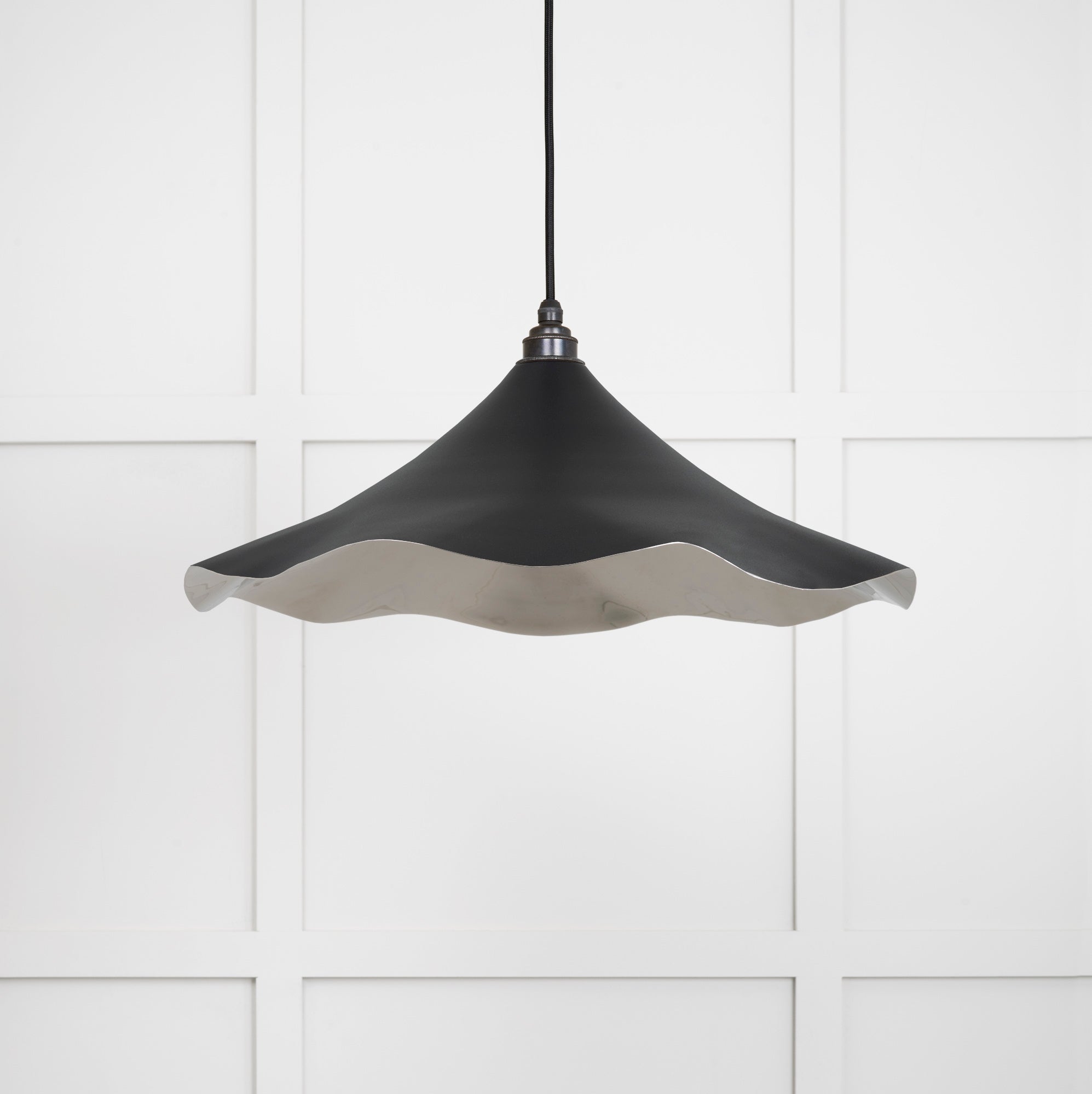 Smooth Nickel Flora Pendant | Elan Black - From The Anvil - EB London