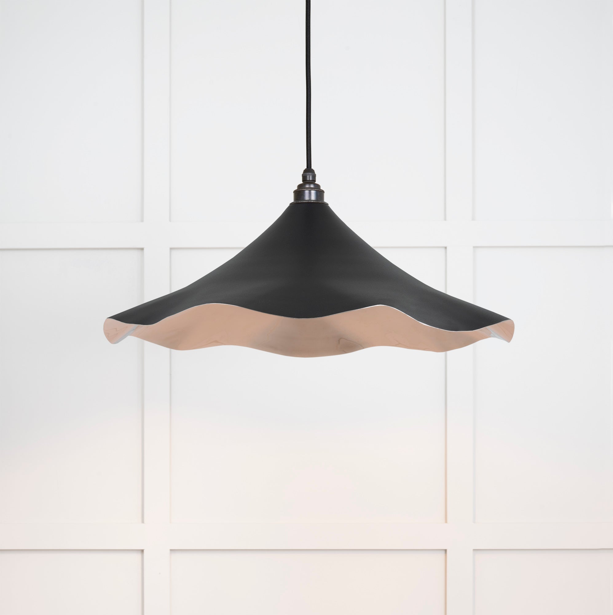 Smooth Nickel Flora Pendant | Elan Black - From The Anvil - EB London