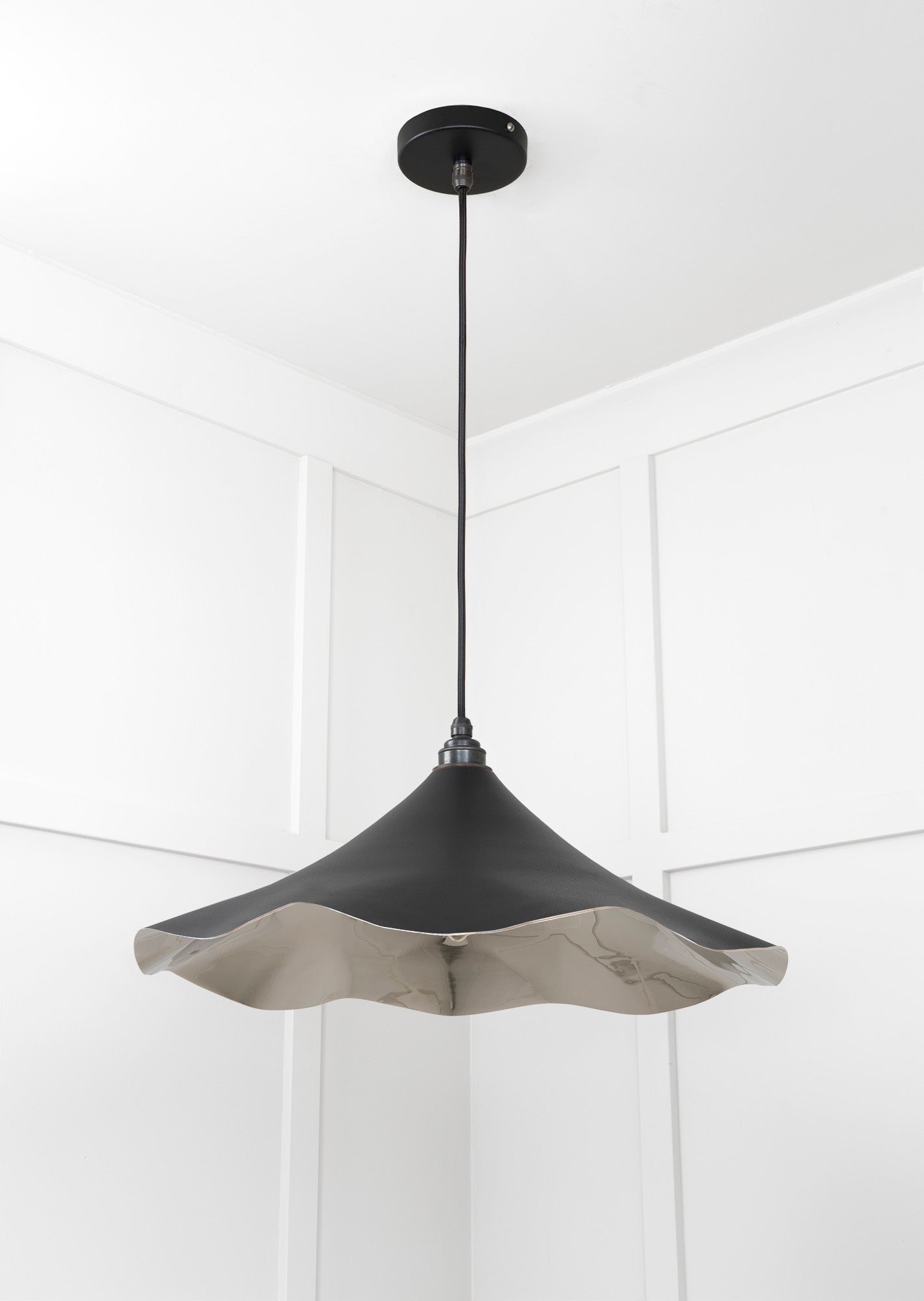 Smooth Nickel Flora Pendant | Elan Black - From The Anvil - EB London