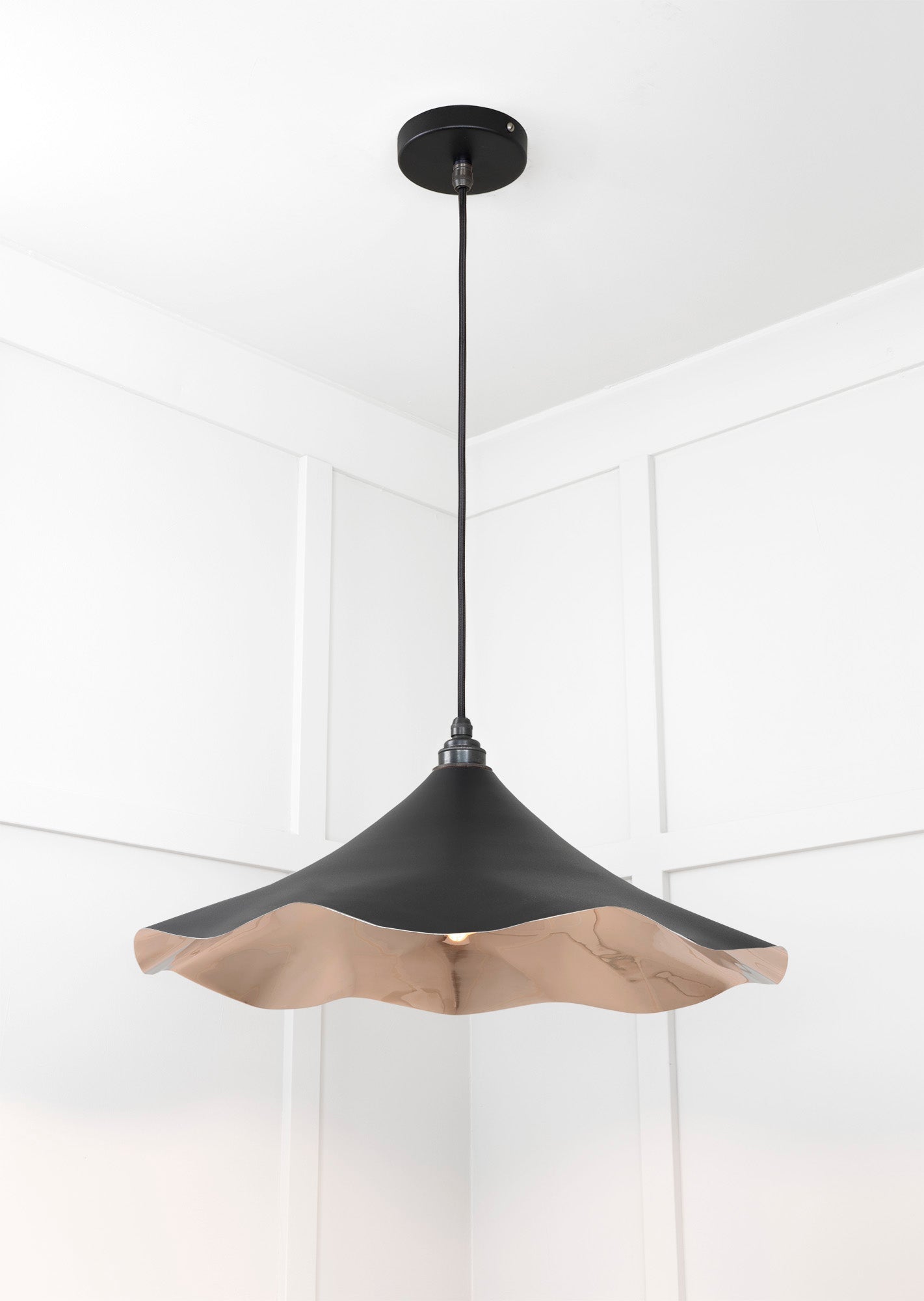 Smooth Nickel Flora Pendant | Elan Black - From The Anvil - EB London