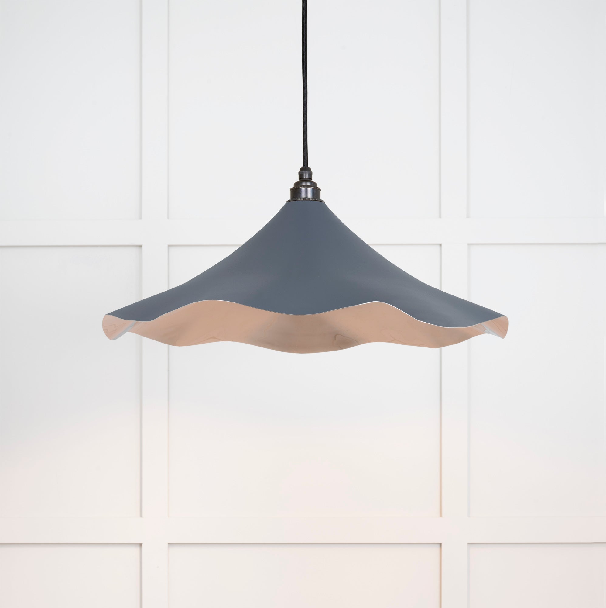 Smooth Nickel Flora Pendant | Slate - From The Anvil - EB London