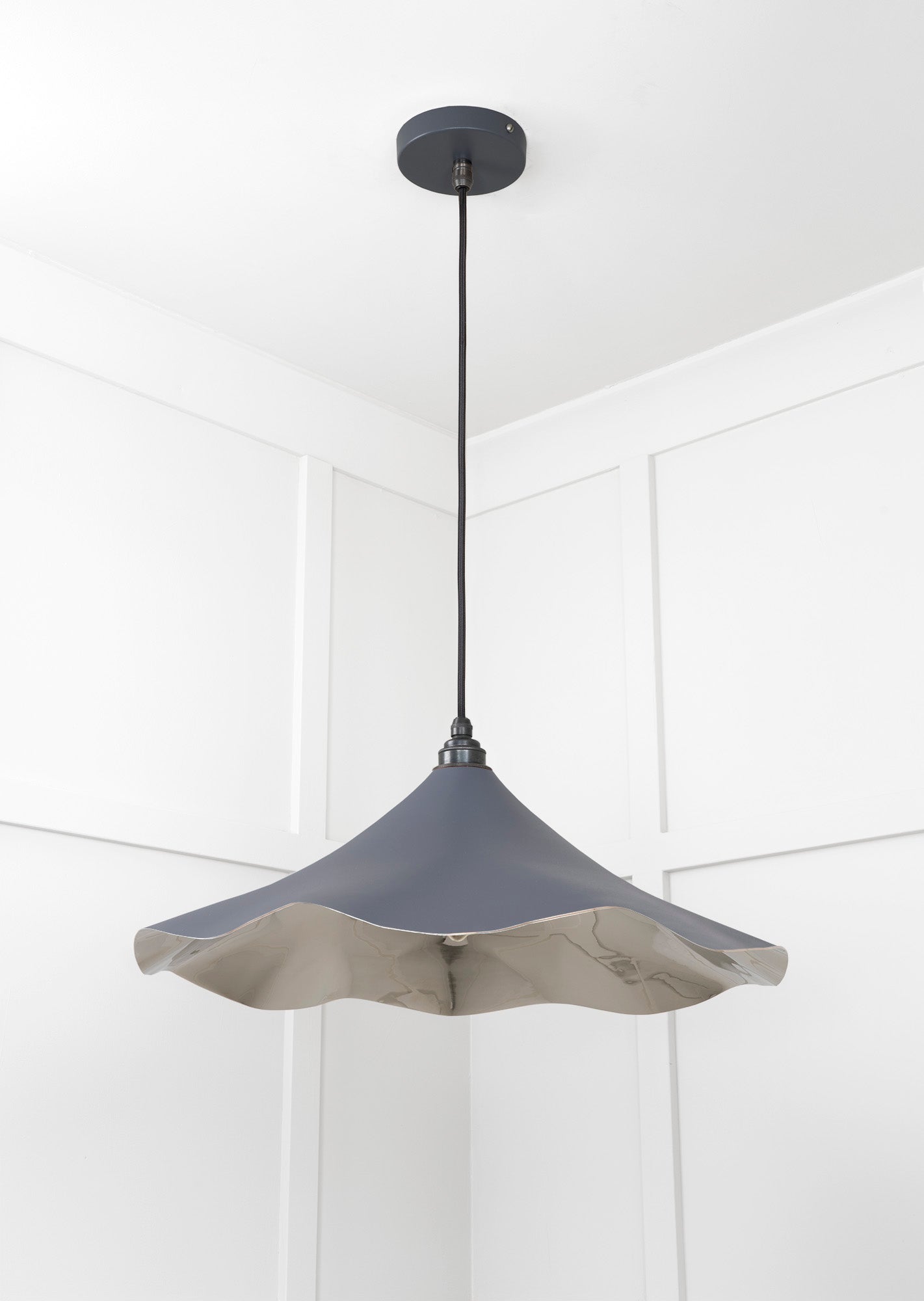 Smooth Nickel Flora Pendant | Slate - From The Anvil - EB London