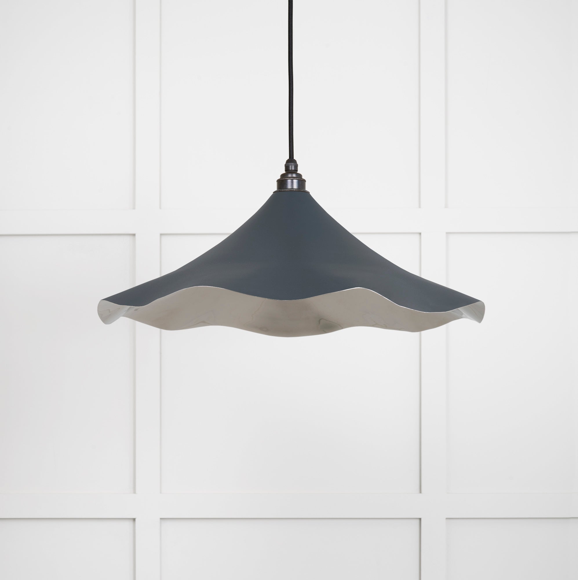 Smooth Nickel Flora Pendant | Soot - From The Anvil - EB London