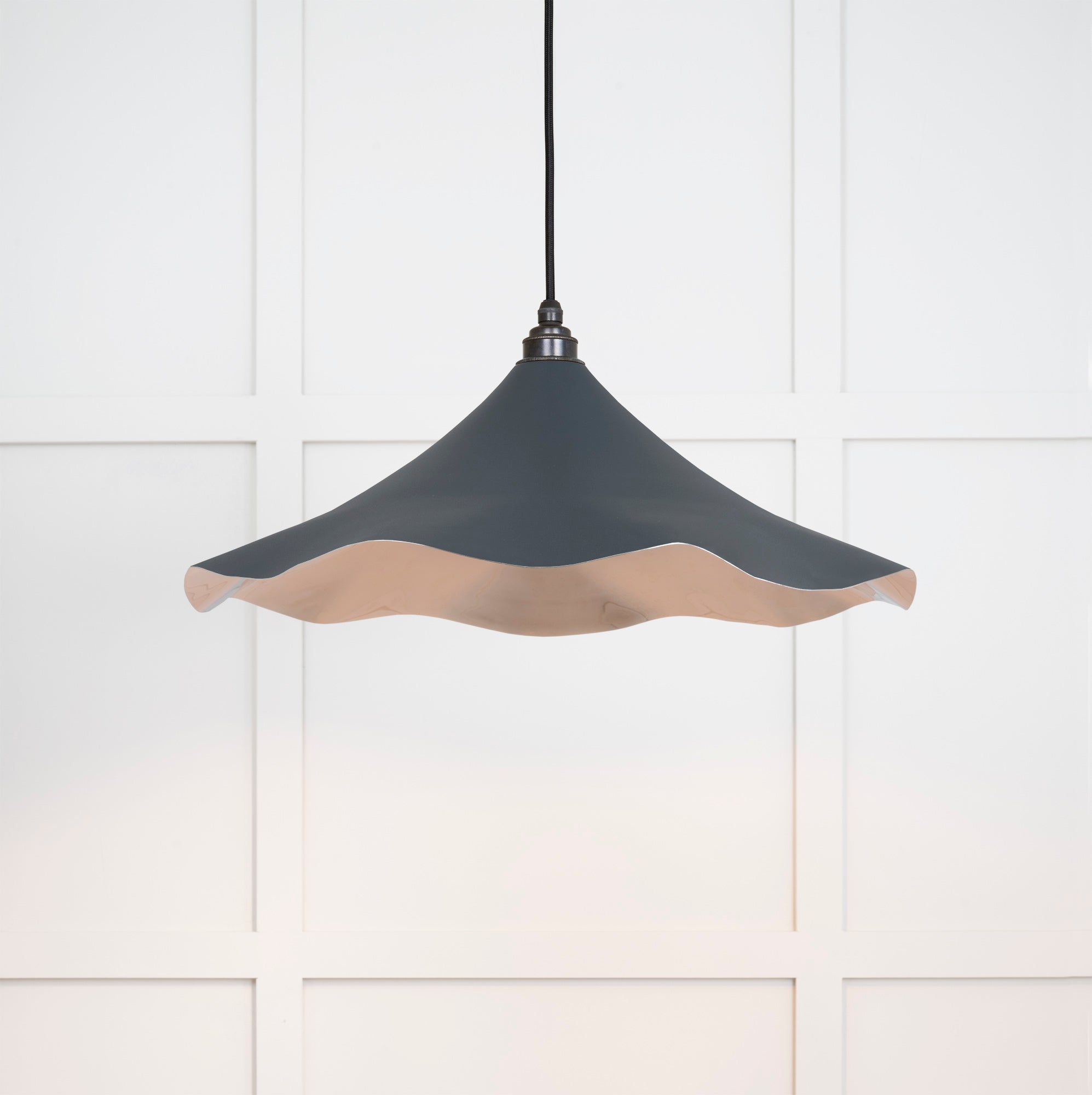 Smooth Nickel Flora Pendant | Soot - From The Anvil - EB London