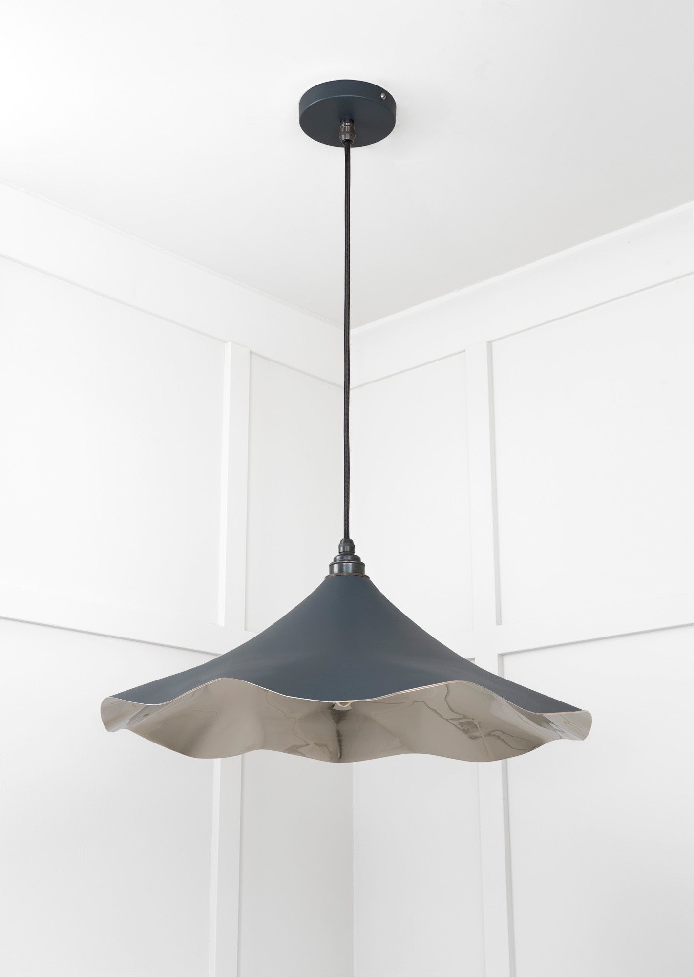 Smooth Nickel Flora Pendant | Soot - From The Anvil - EB London