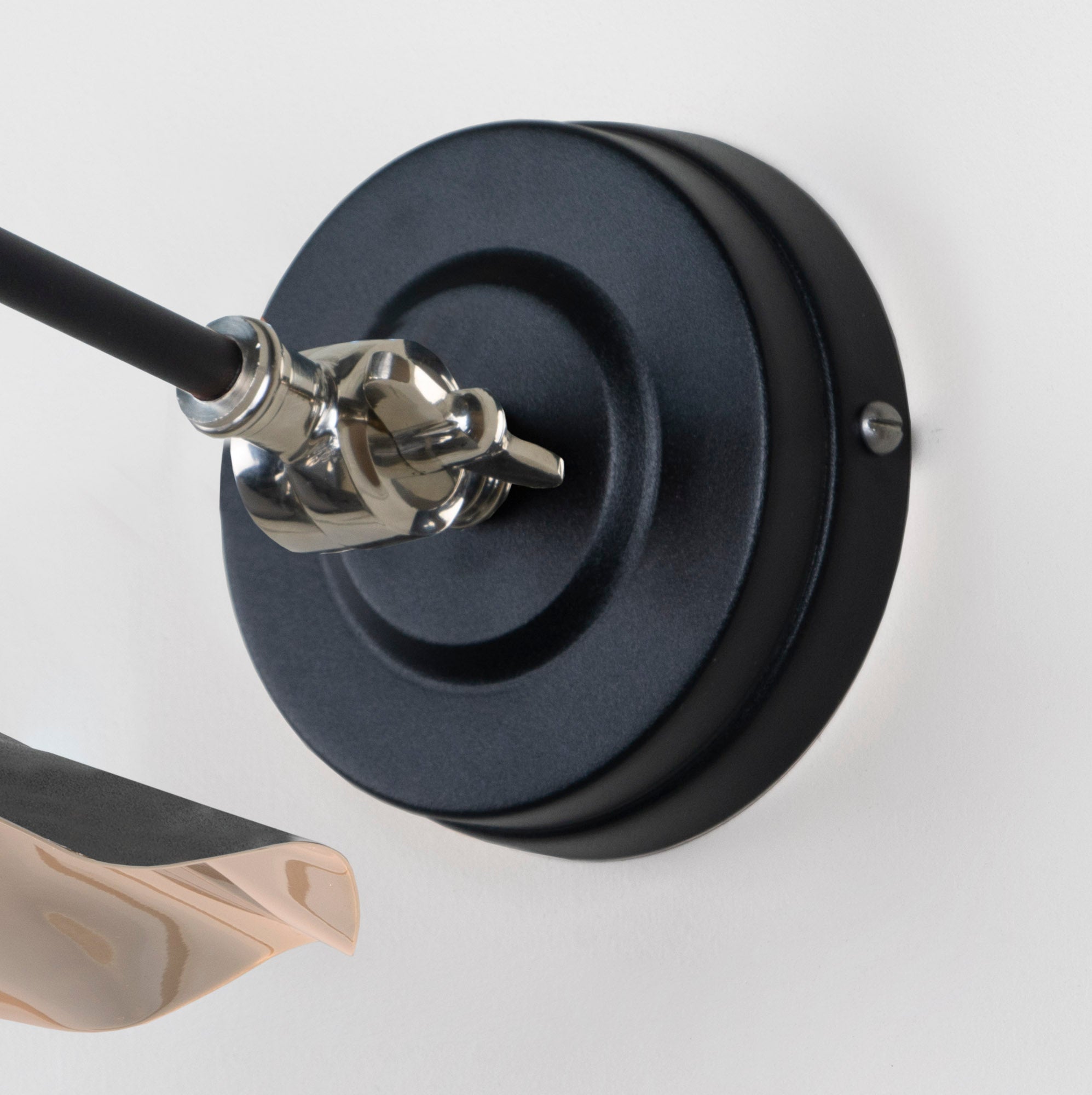 Smooth Nickel Flora Wall Light | Elan Black - From The Anvil - EB London