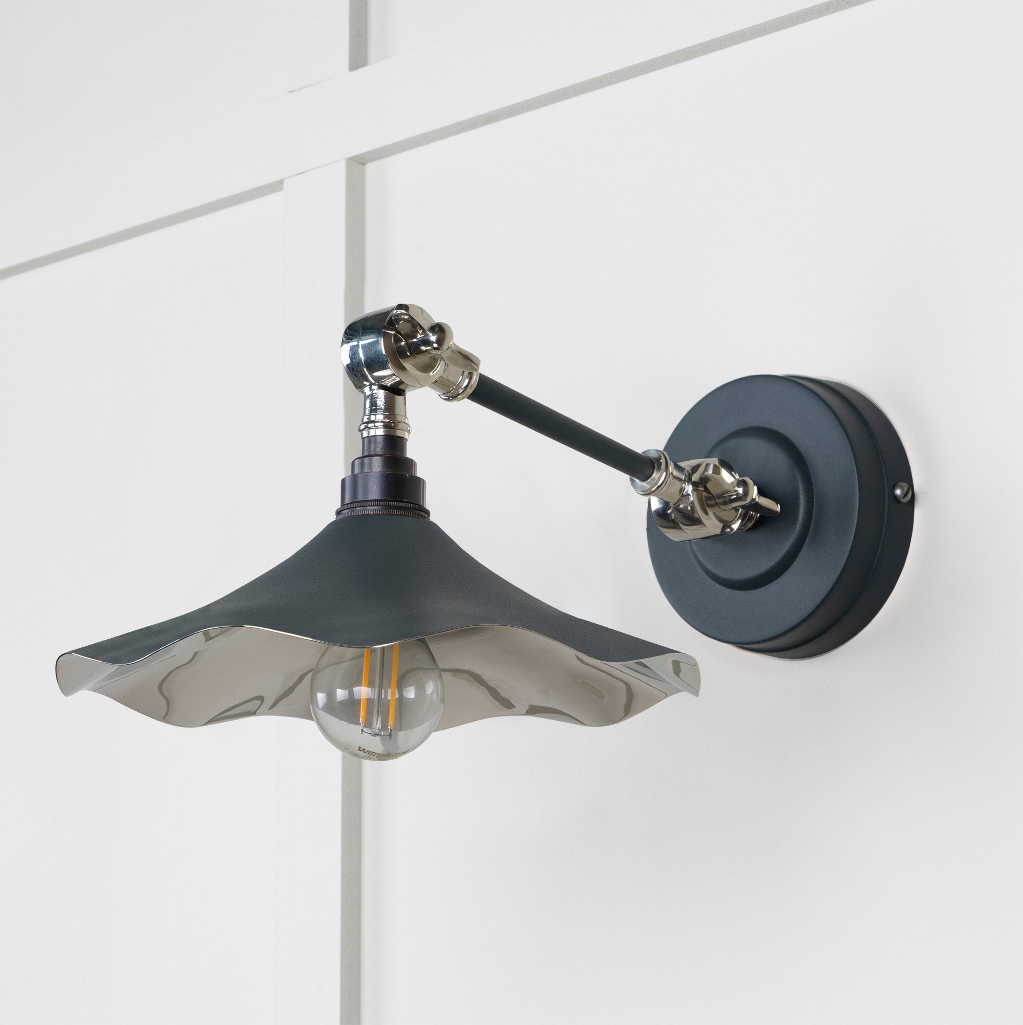 Smooth Nickel Flora Wall Light | Soot - From The Anvil - EB London