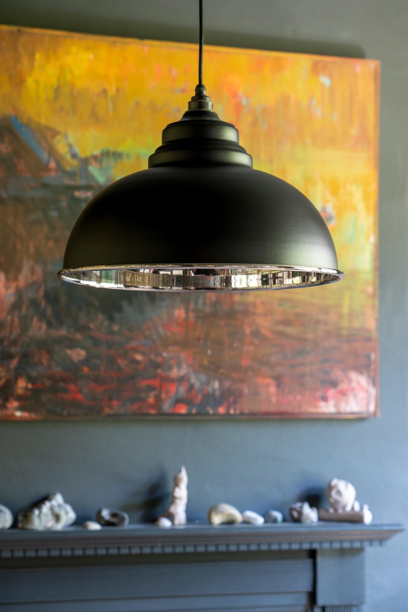 Smooth Nickel Harborne Pendant | Elan Black - From The Anvil - EB London