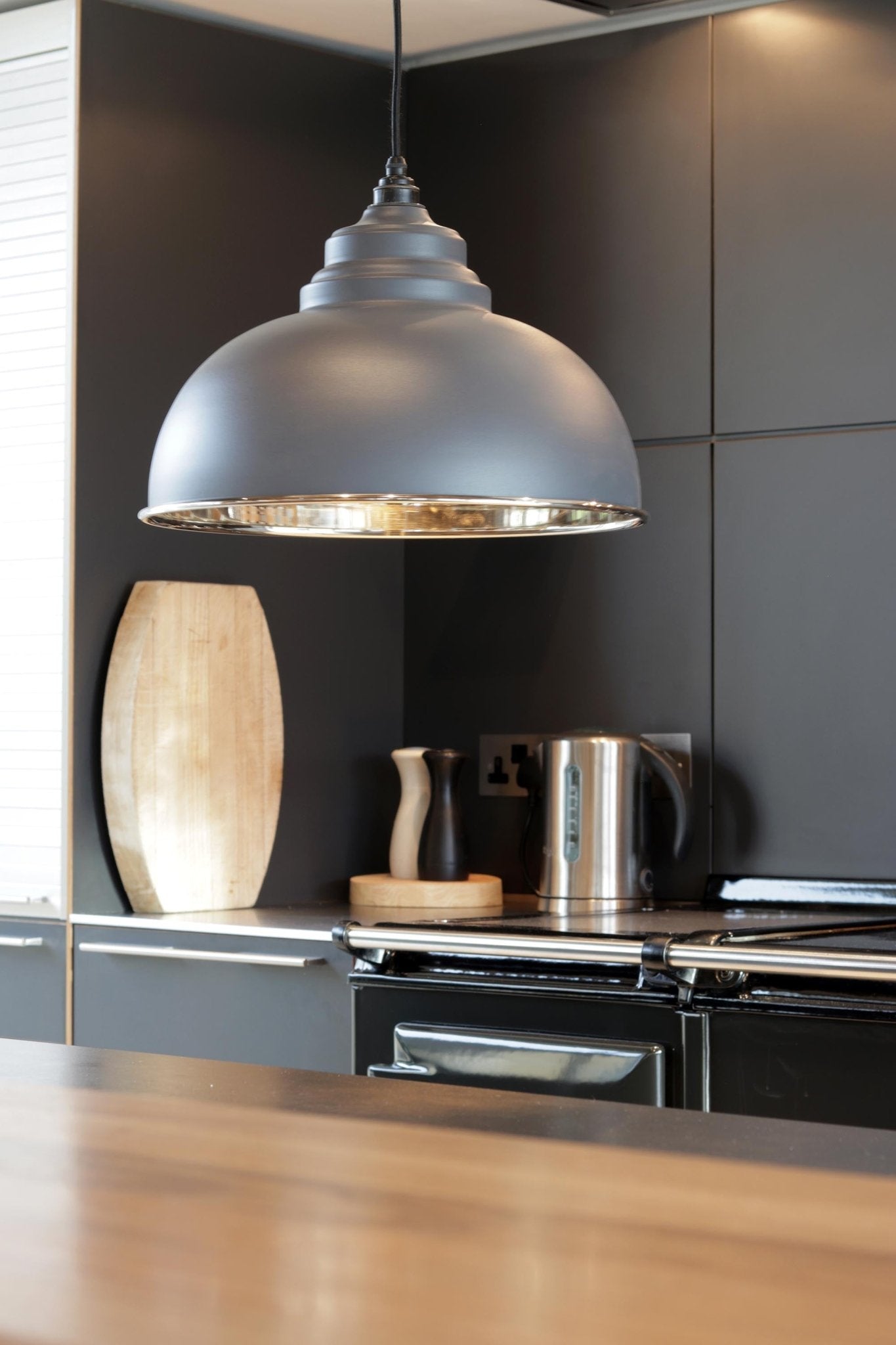 Smooth Nickel Harborne Pendant | Slate - From The Anvil - EB London
