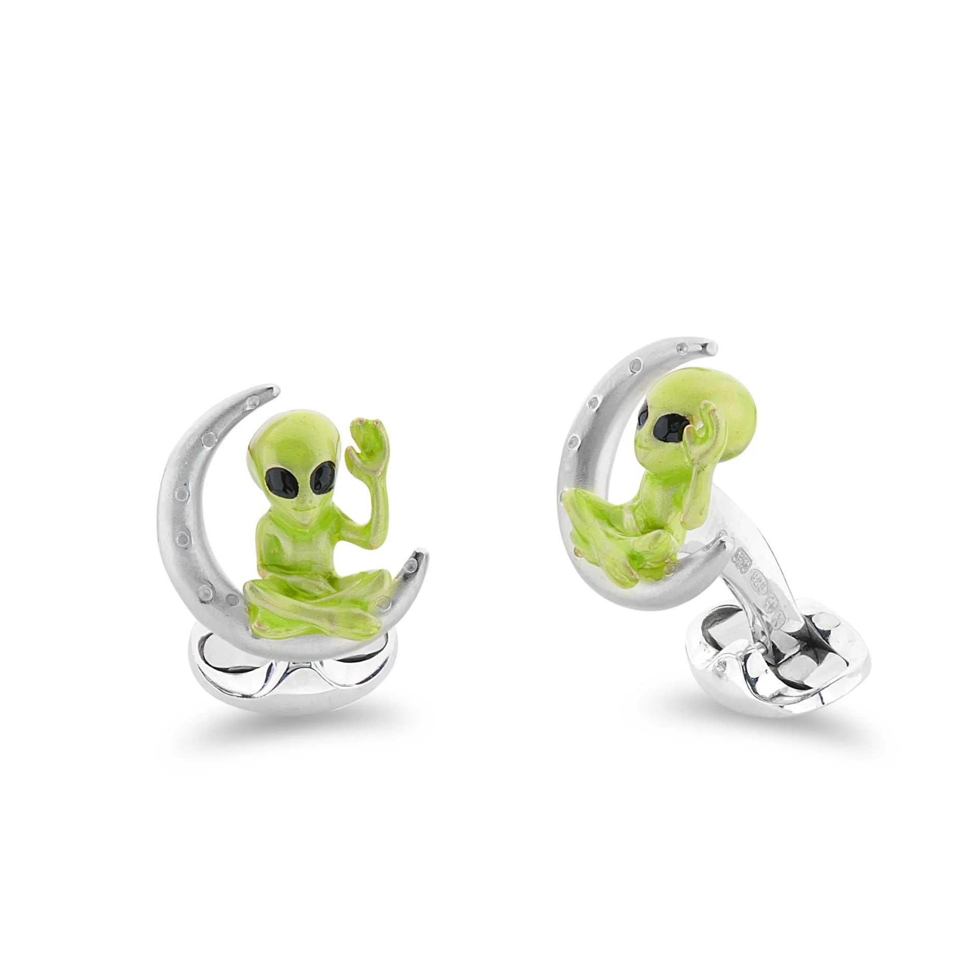 Sterling Silver Alien on Moon Cufflinks – Deakin & Francis - EB London