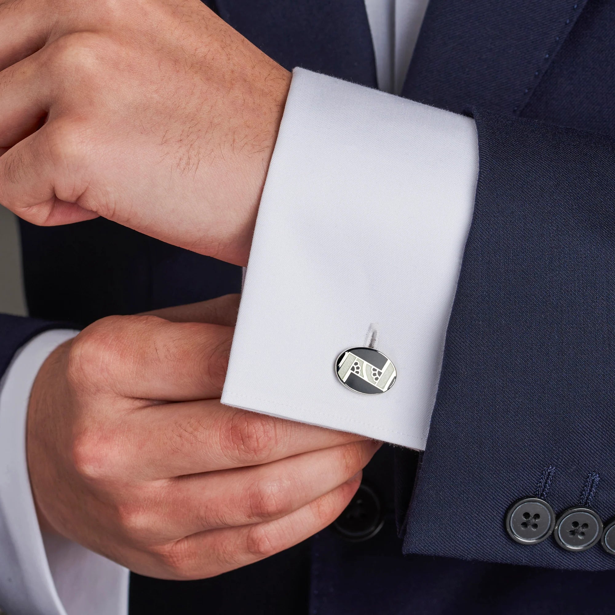 Art Deco Jazz Age Cufflinks with Enamel Detail - Deakin & Francis | EB London