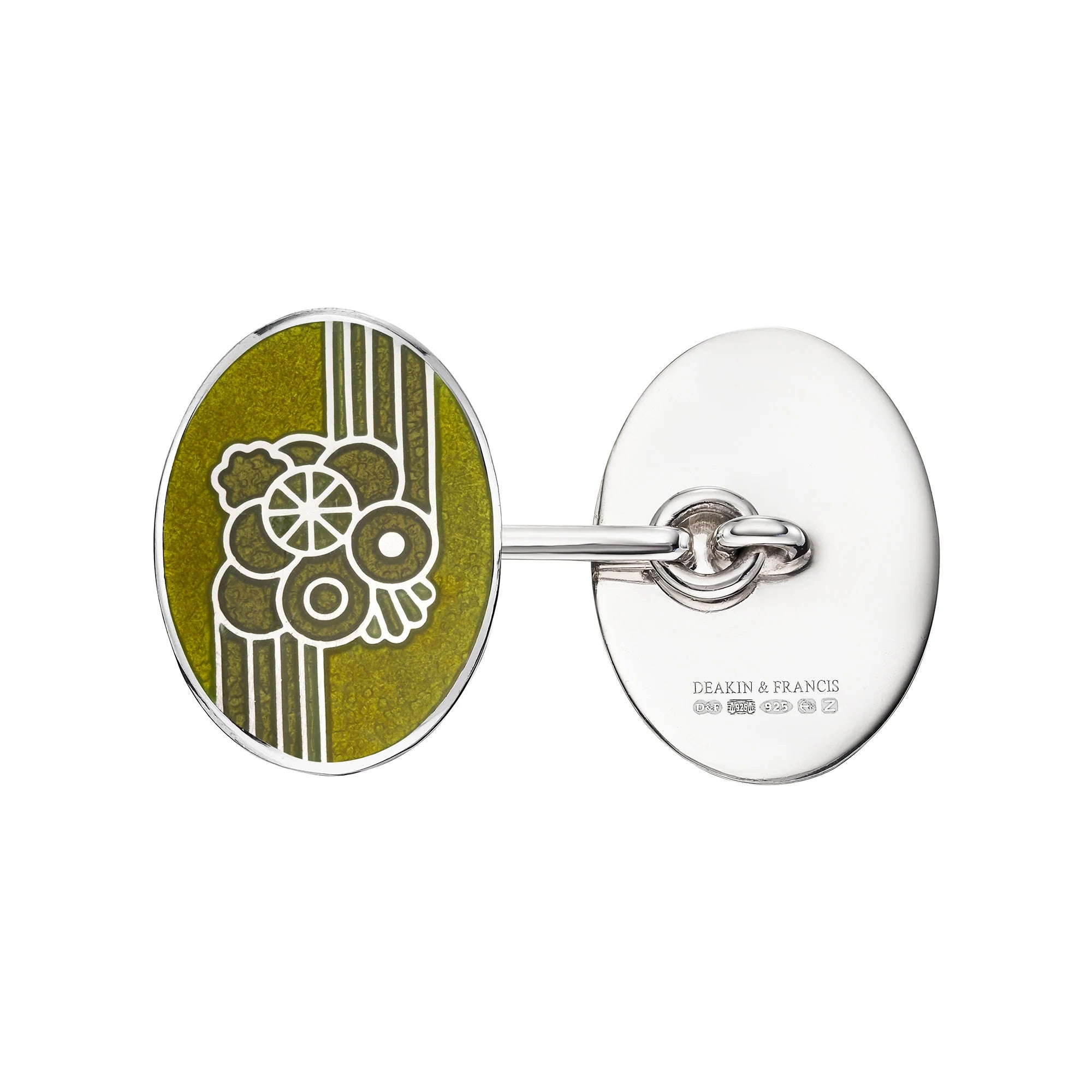Silver Art Deco Nouveau Fruit Cufflinks with Enamel - Deakin & Francis | EB London