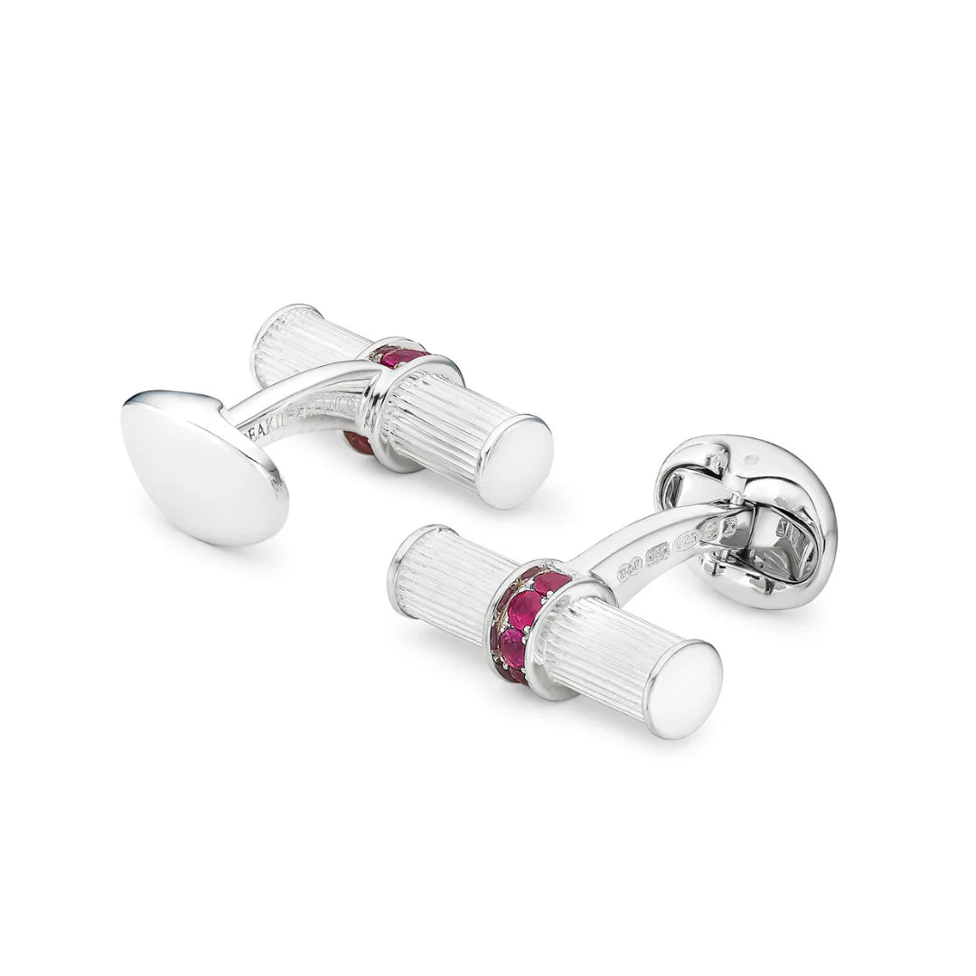 Bar Cufflinks with Ruby Centre - Deakin & Francis - EB London