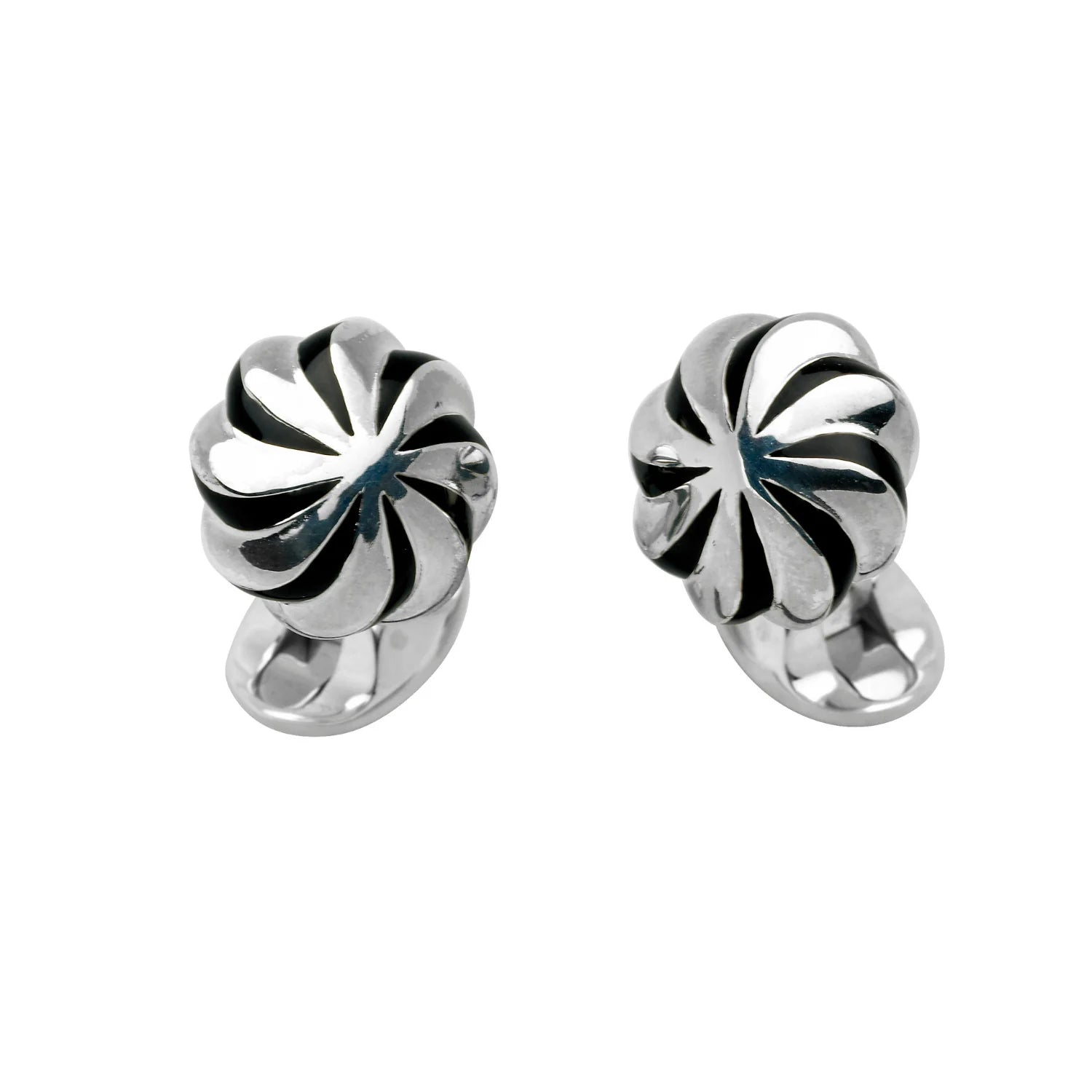 Silver Black Pumpkin Knot Cufflinks with Enamel Detail - Deakin & Francis | EB London