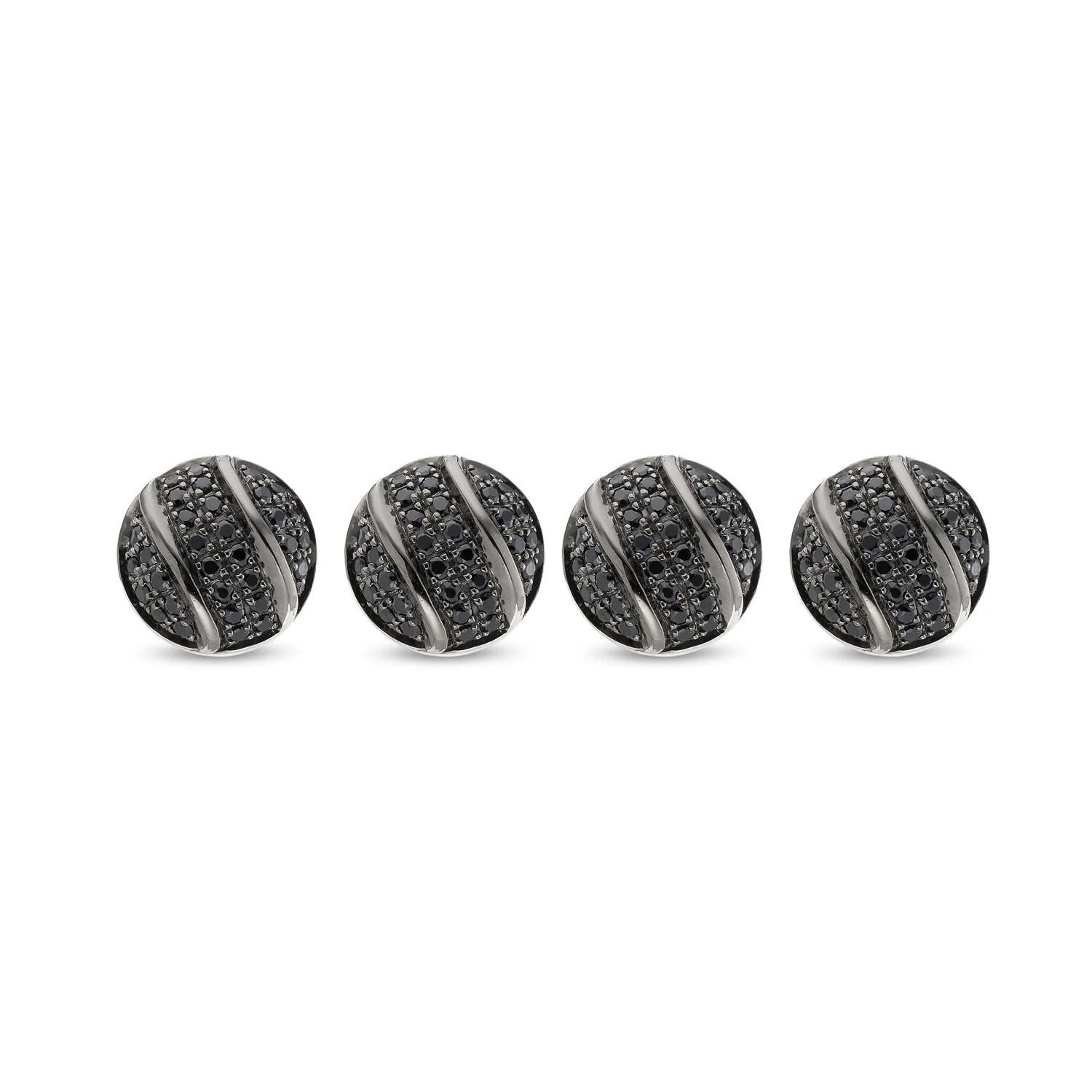 Sterling silver dress studs with black spinel finish by Deakin & Francis at EB London