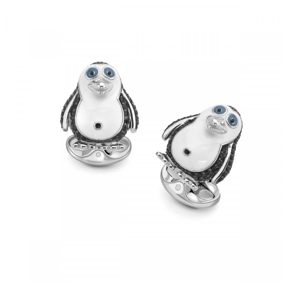 Sterling Silver Black Spinel Penguin Cufflinks – Deakin & Francis - EB London