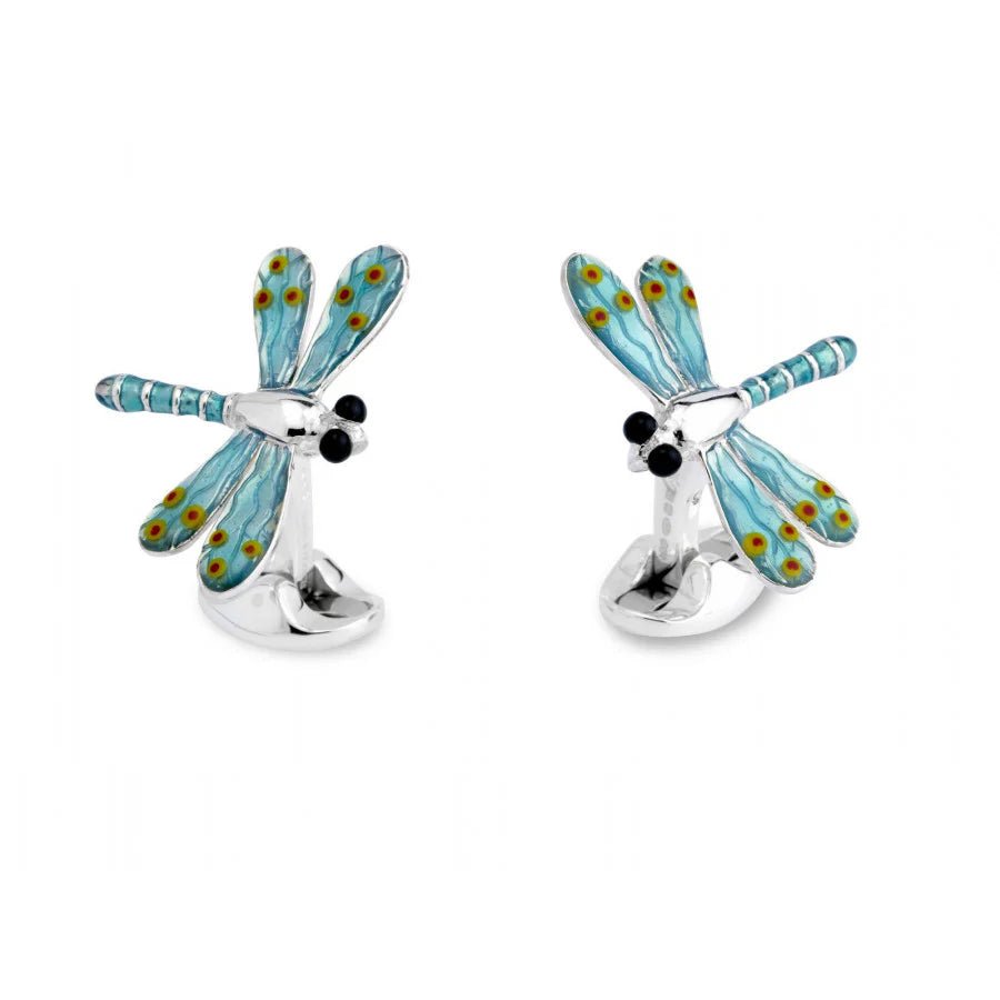 Sterling Silver Blue Enamel Dragonfly Cufflinks – Deakin & Francis - EB London