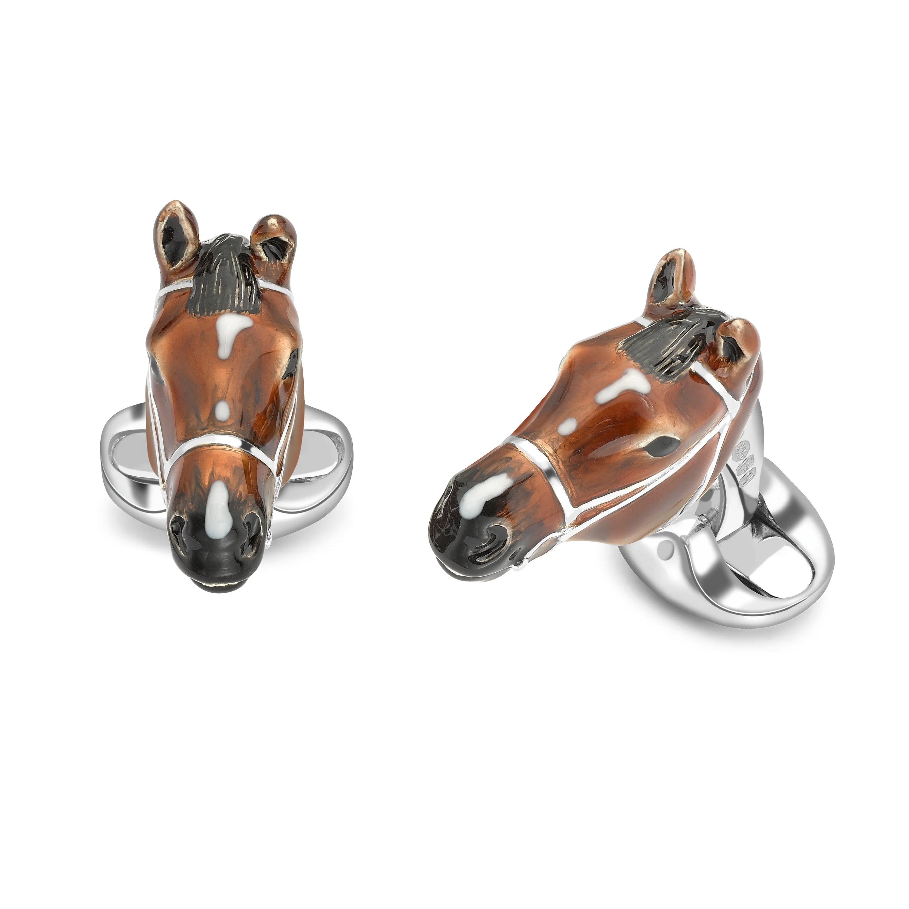 Sterling Silver Brown Horse Head Cufflinks – Deakin & Francis - EB London
