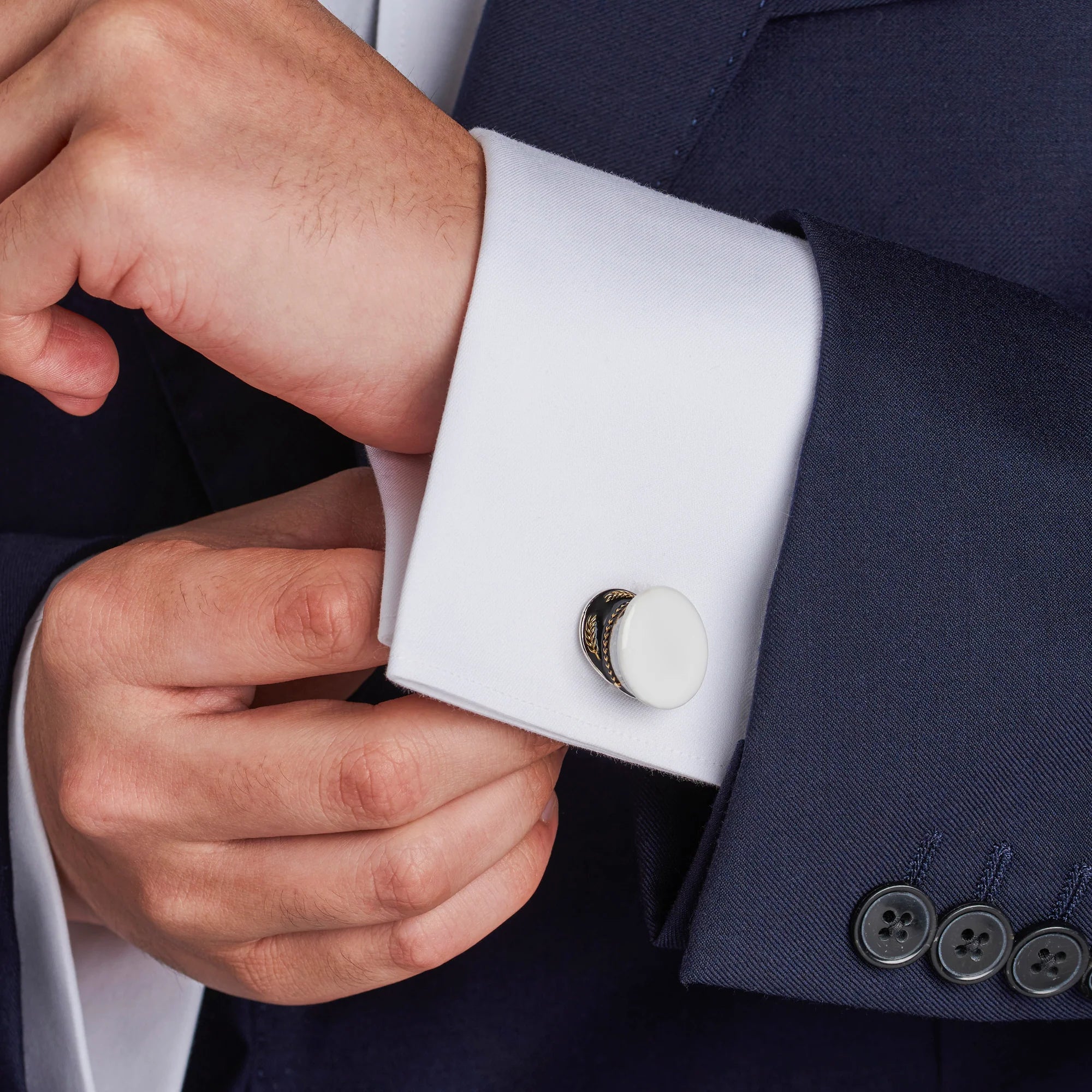 Silver Captain’s Hat Cufflinks - Deakin & Francis | EB London