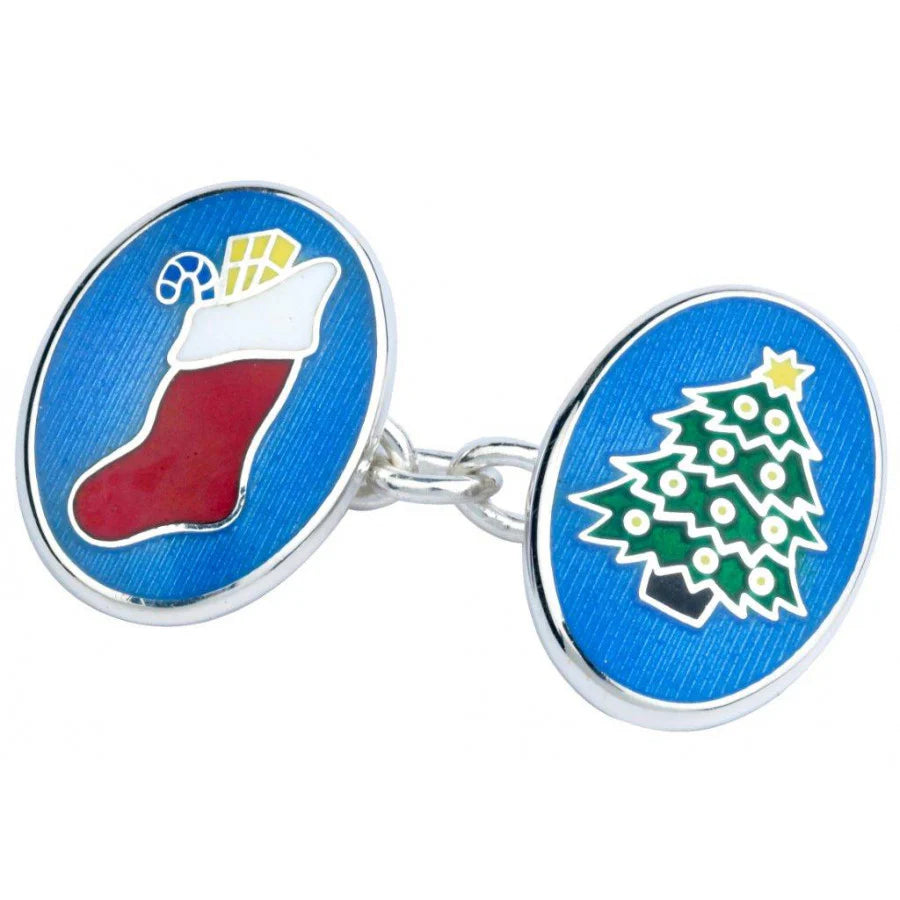 Sterling Silver Christmas Enamelled Cufflinks – Deakin & Francis