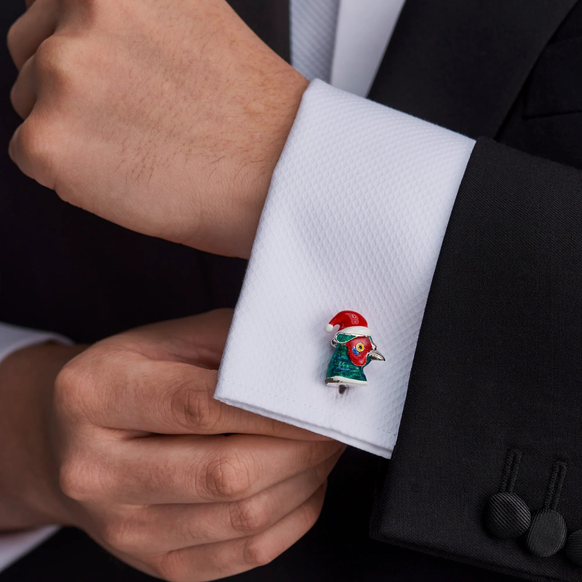 Silver Christmas Pheasant Cufflinks – Deakin & Francis - EB London