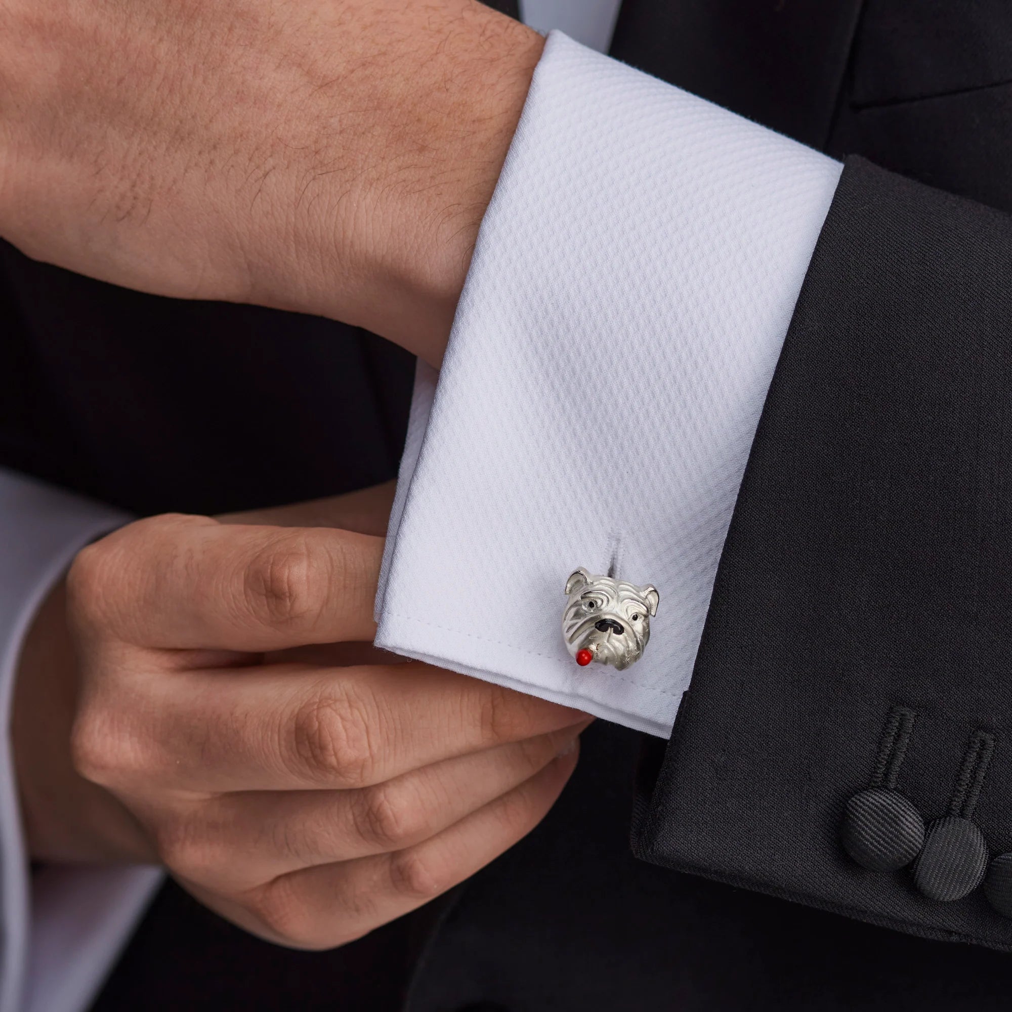 Silver Churchill Bulldog with Cigar Cufflinks – Deakin & Francis - EB London