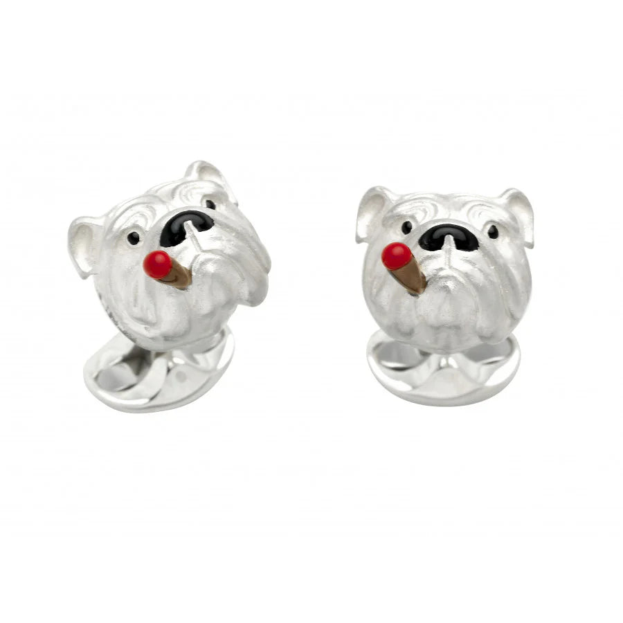 Sterling Silver Churchill Bulldog with Cigar Cufflinks – Deakin & Francis - EB London