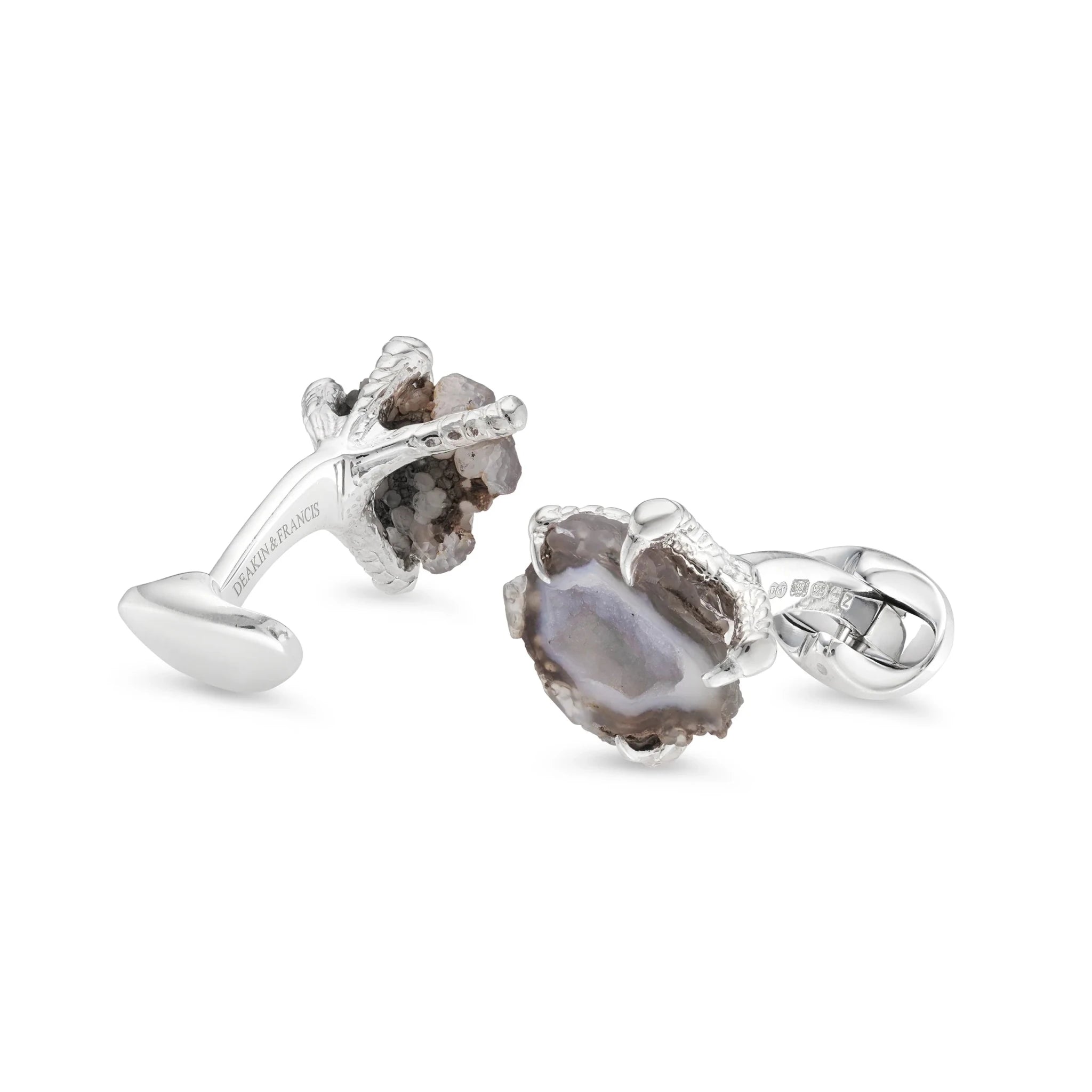 Sterling Silver Claw Cufflinks with Geode Centre – Deakin & Francis - EB London