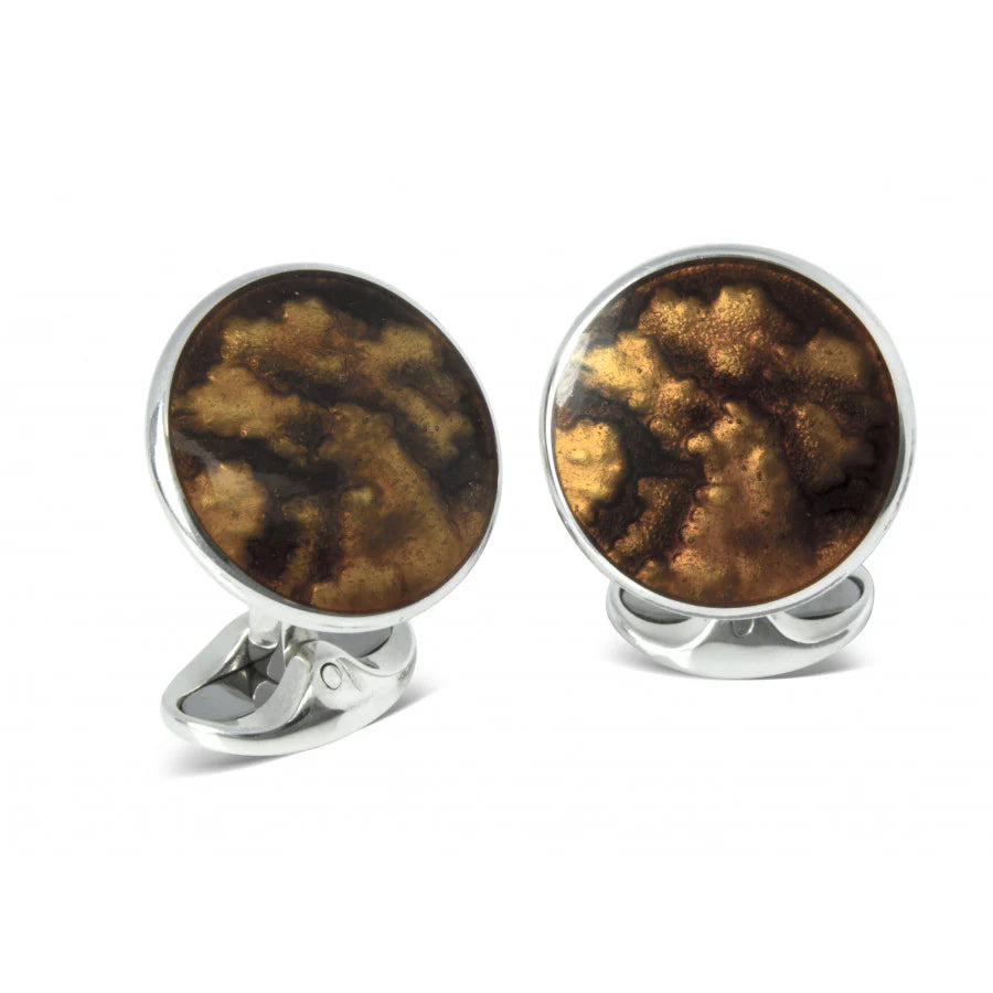 Luxury Sterling Silver Copper Winter Haze Cufflinks - Deakin & Francis | EB London