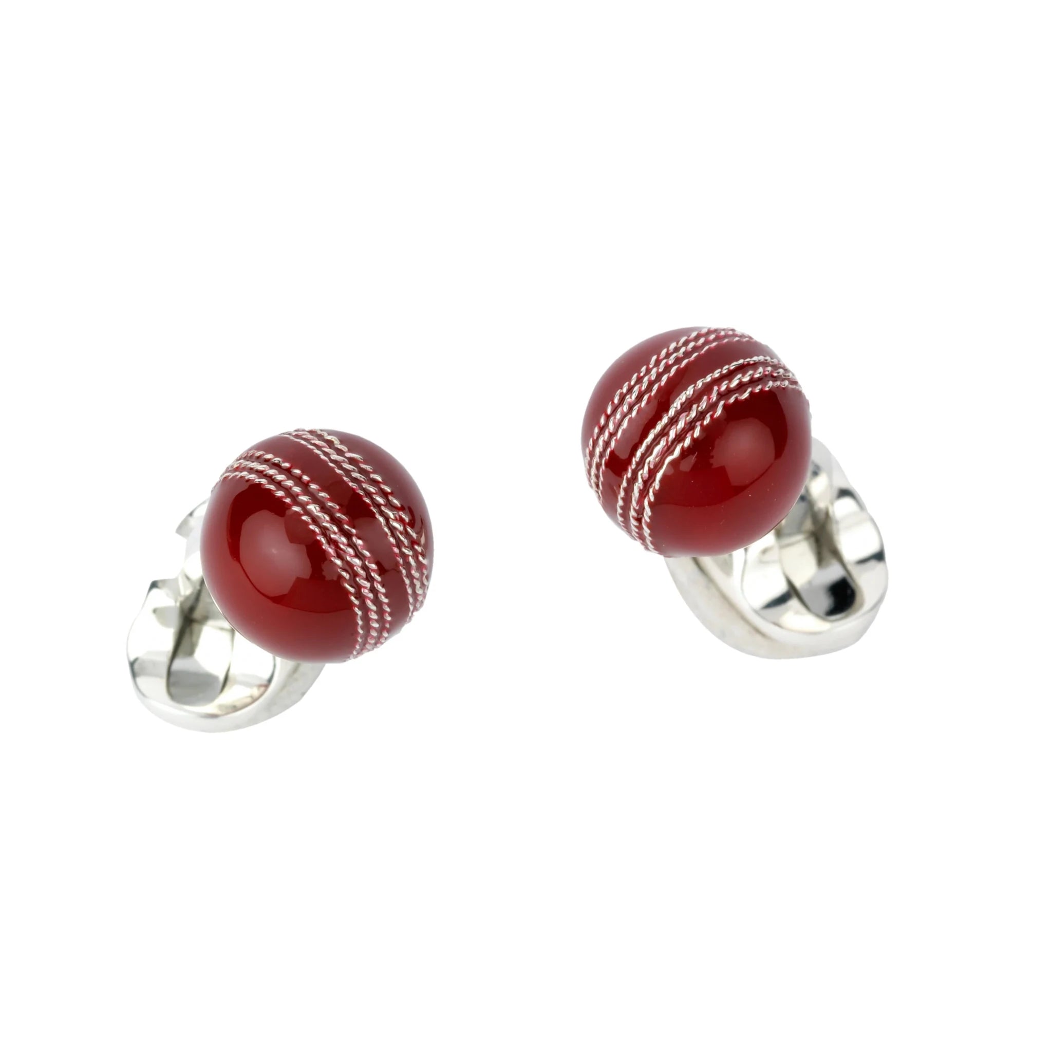 Sterling Silver Cricket Ball Enamel Cufflinks – Deakin & Francis - EB London