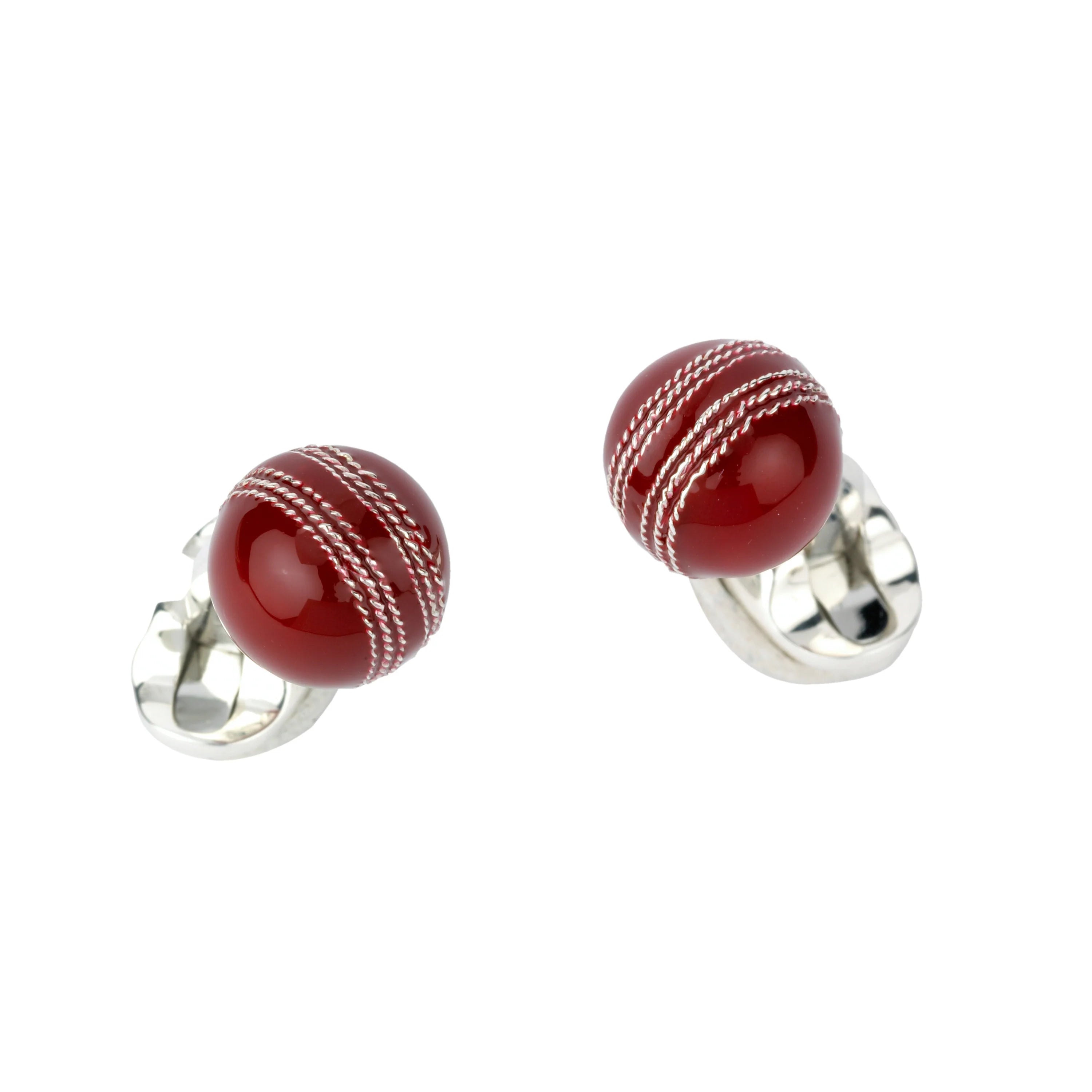 Silver Cricket Ball Cufflinks - Deakin & Francis | EB London