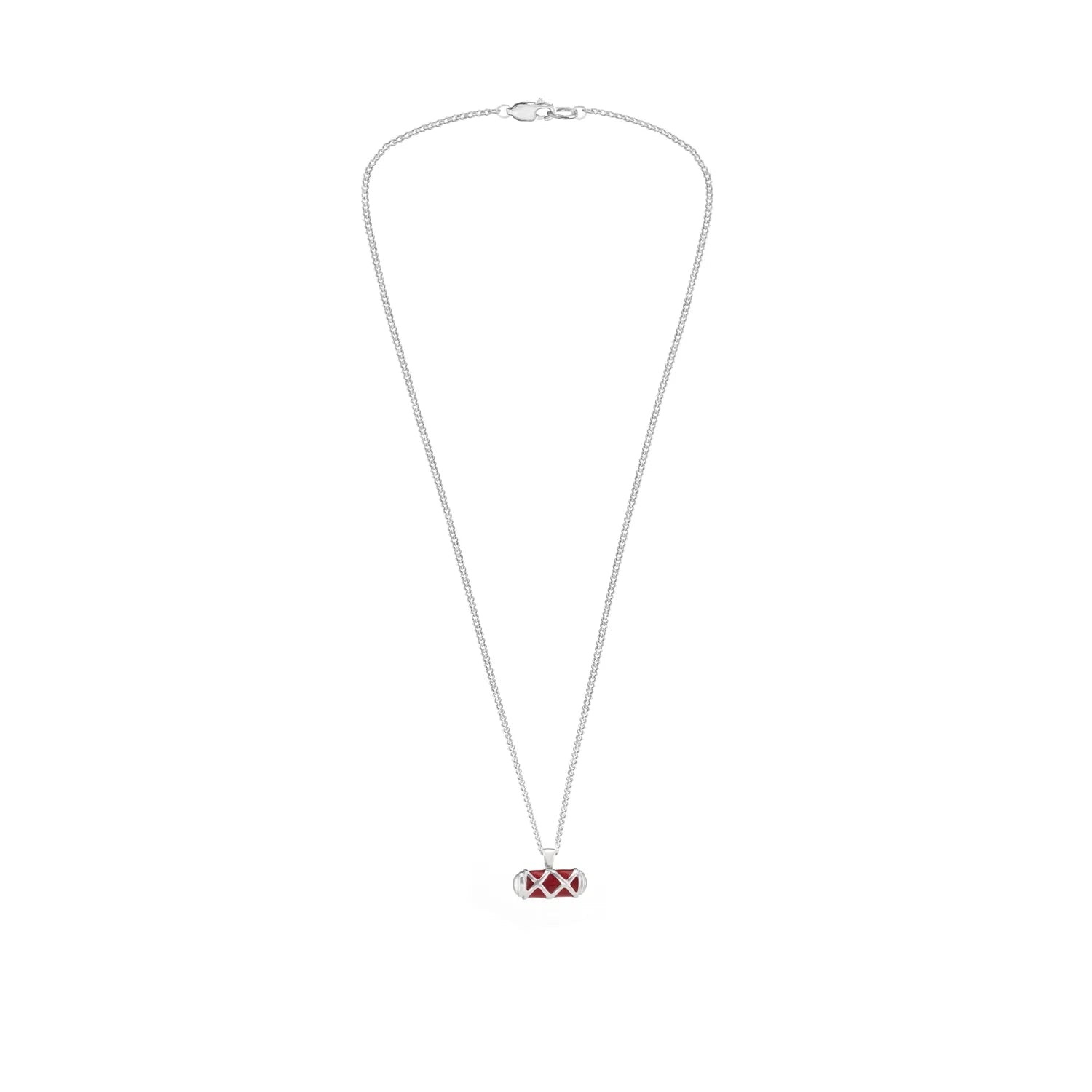 Sterling Silver Criss Cross Bar Enamel Red Pendant – Deakin & Francis - EB London