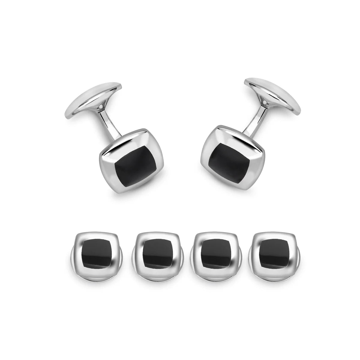 Sterling silver cushion onyx dress set by Deakin & Francis at EB London