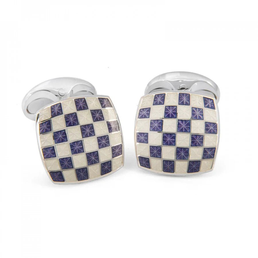 Sterling Silver Enamel Checkerboard Cufflinks in Purple – Deakin & Francis - EB London