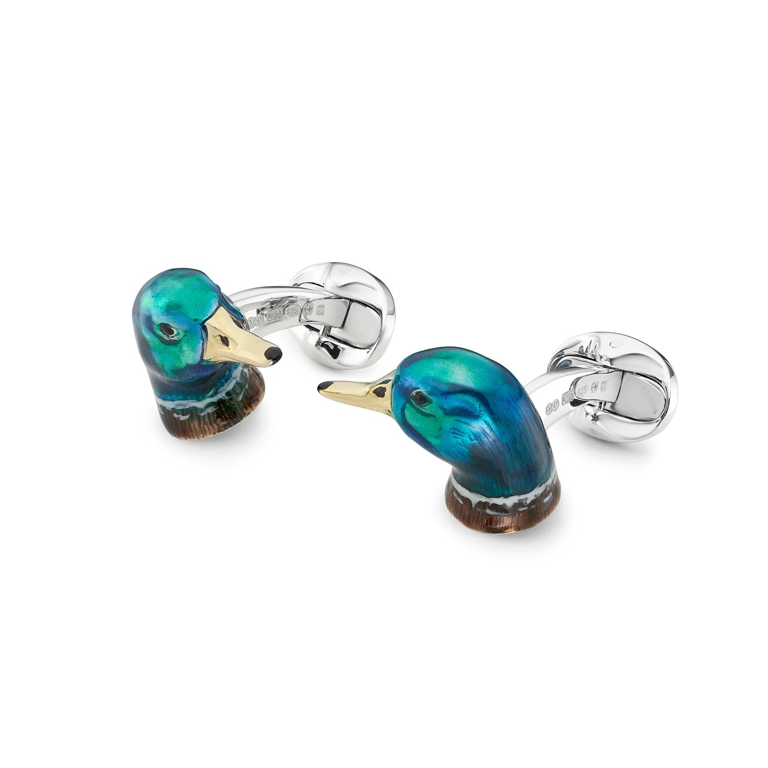 Sterling Silver Enamel Duck Cufflinks - Deakin & Francis - EB London