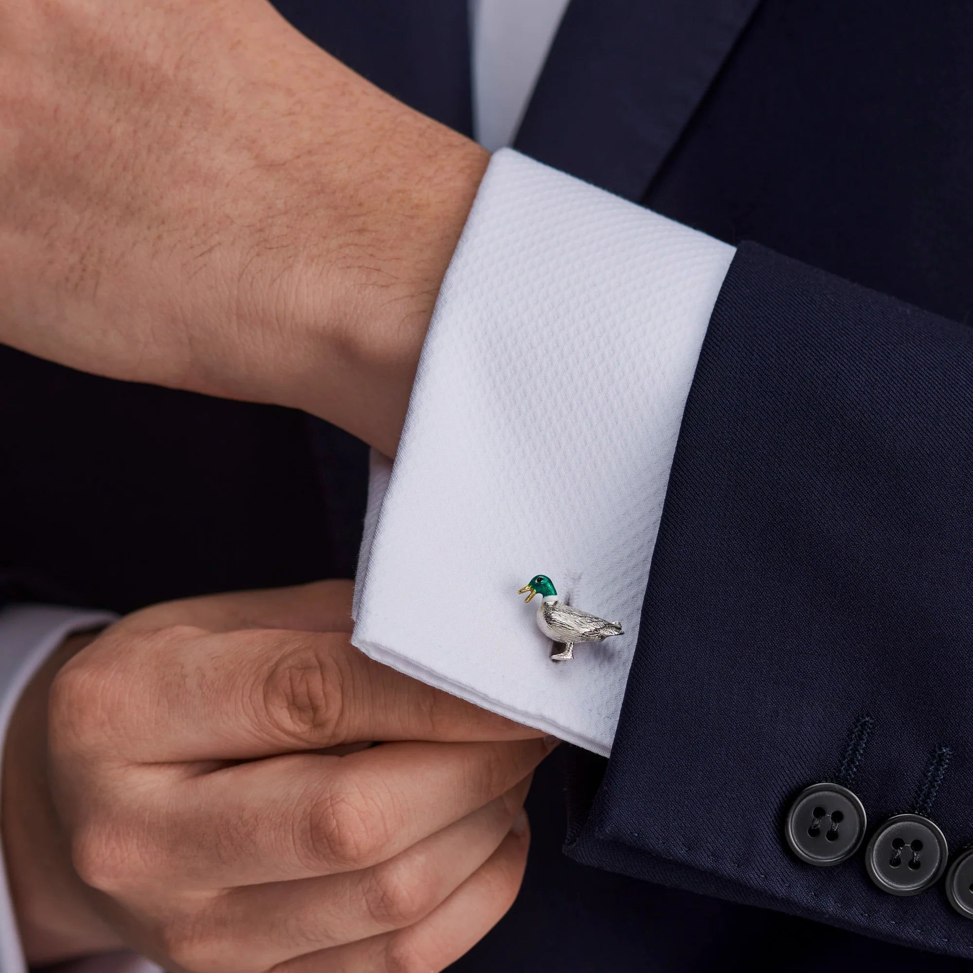 Sterling Silver Enamel Duck Cufflinks – Deakin & Francis - EB London