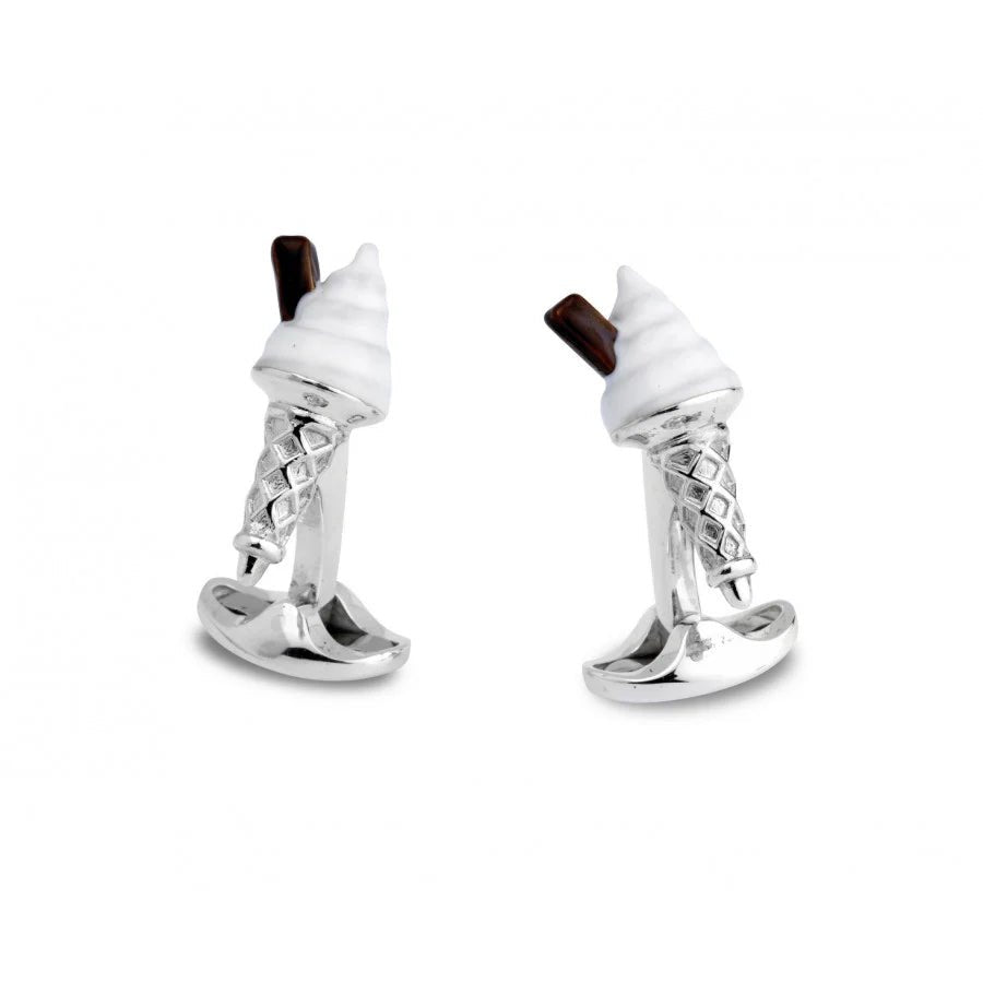 Sterling Silver Enamel Ice Cream Cone Cufflinks – Deakin & Francis - EB London