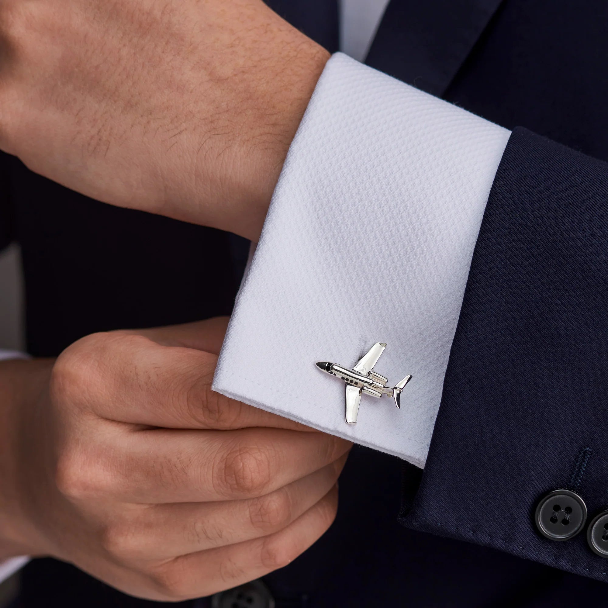 Jet Cufflinks with Enamel Detail - Deakin & Francis | EB London