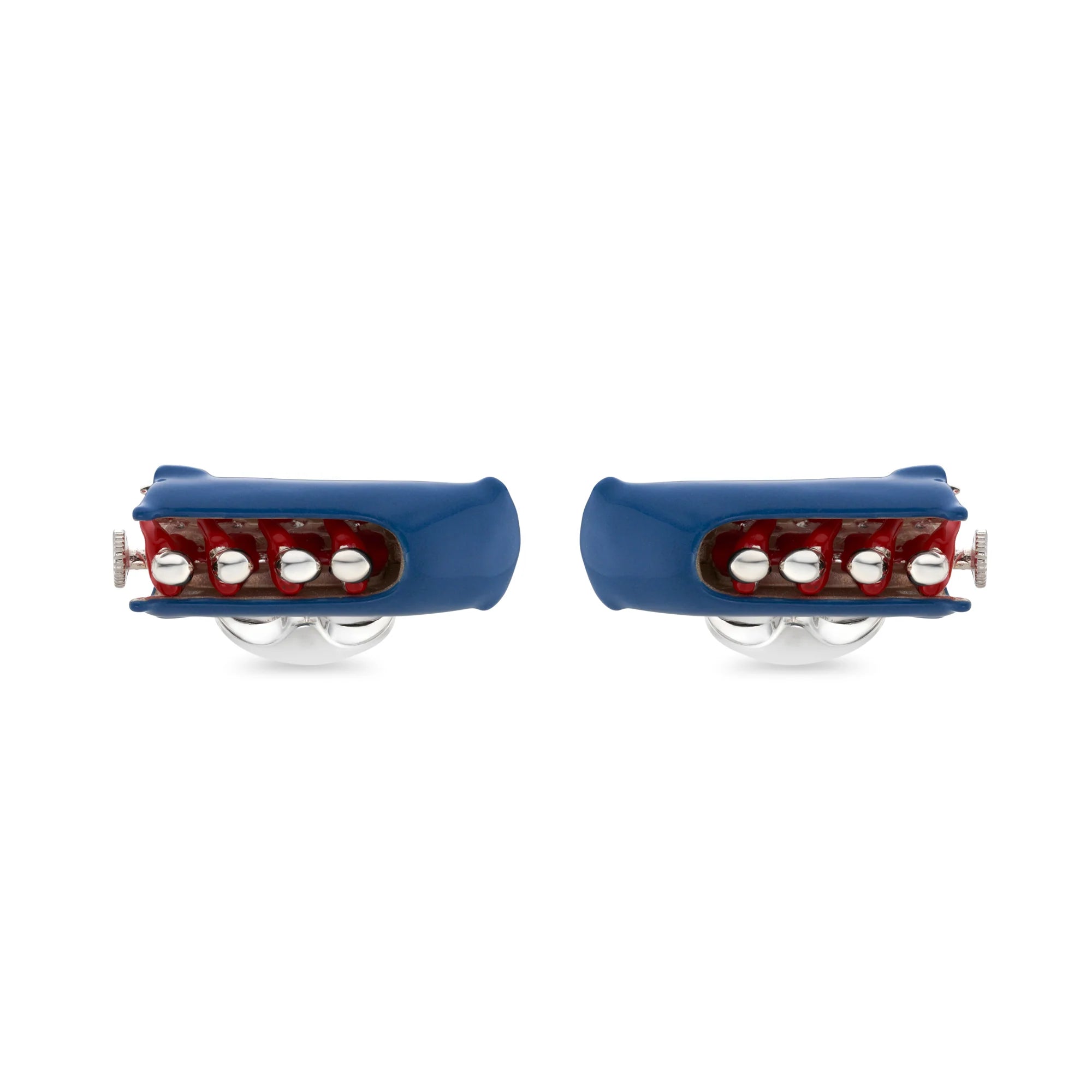 Sterling Silver Enamelled Bobsleigh Cufflinks - Deakin & Francis - EB London