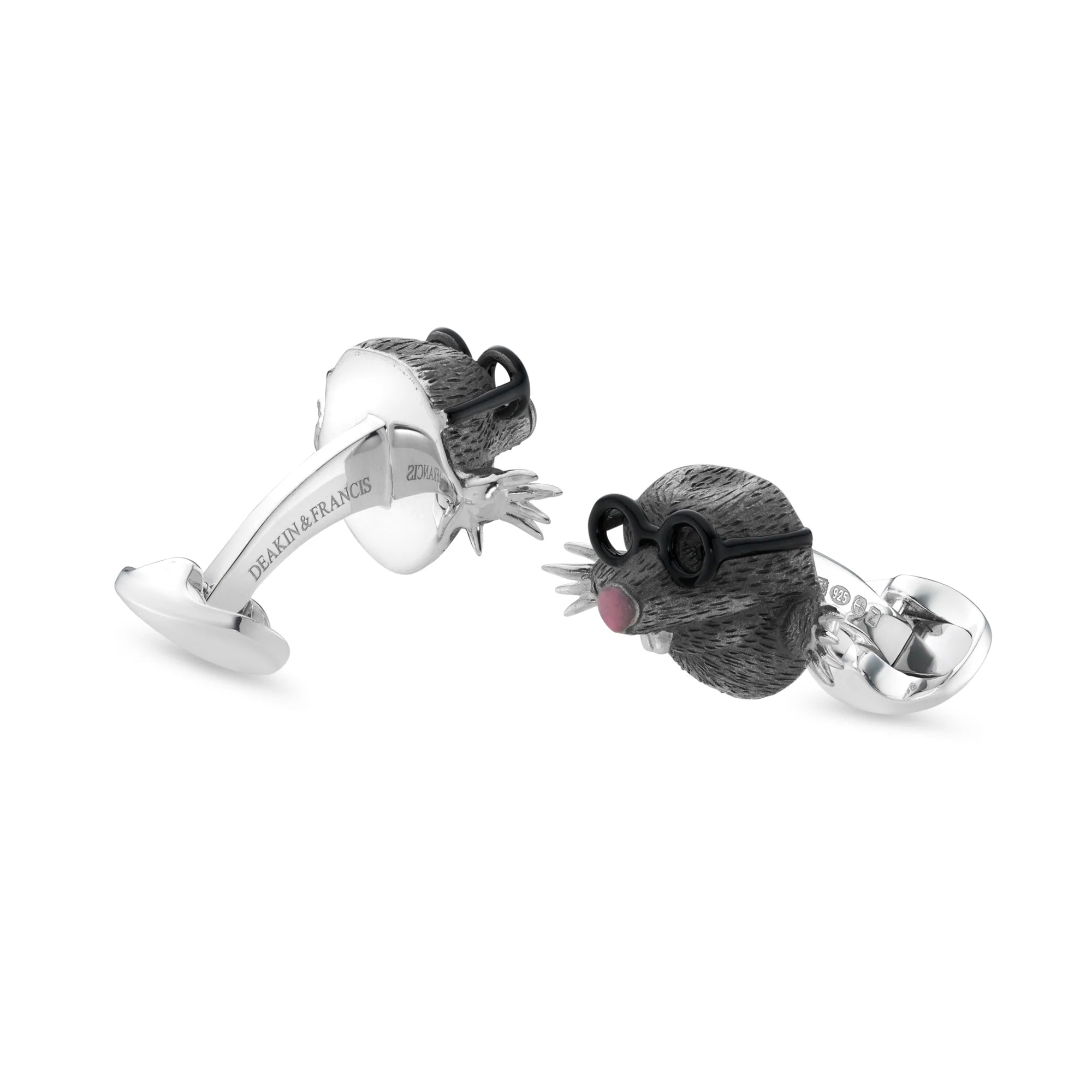Silver Enamelled Mole Cufflinks – Deakin & Francis - EB London