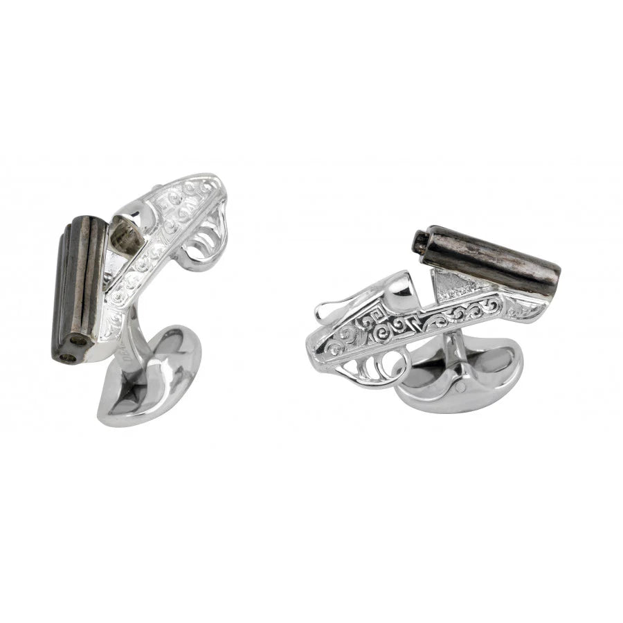 Sterling Silver Engraved Shotgun Cufflinks – Deakin & Francis - EB London